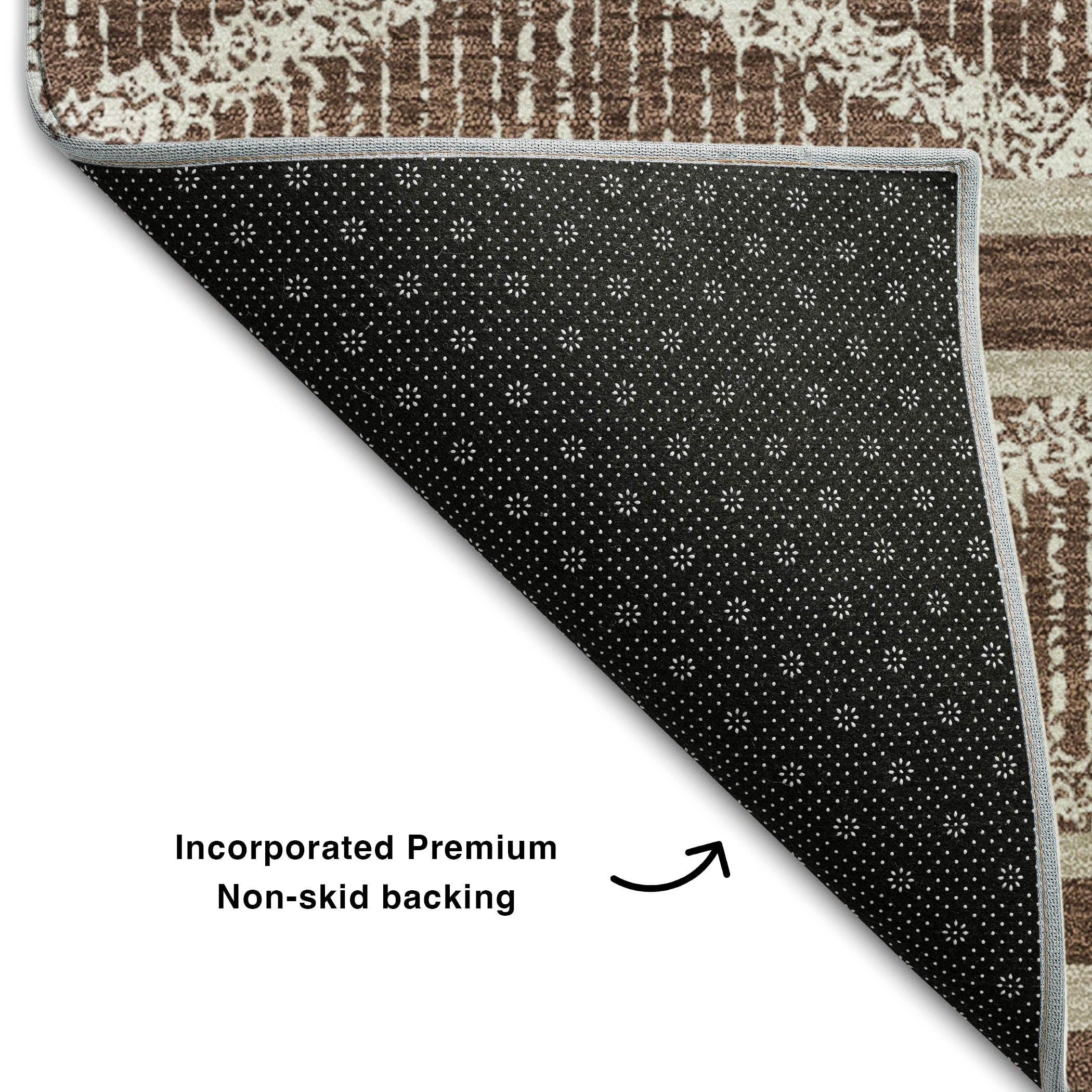 Athens Machine Washable Transitional Brown Rug 1'8" x 2'6" #shape_Rectangle