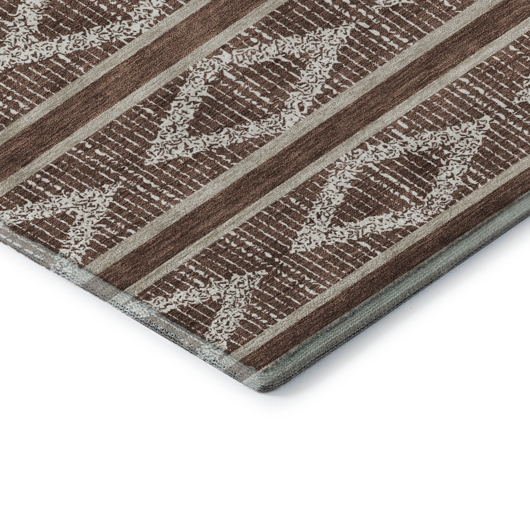 Athens Machine Washable Transitional Brown Rug 1'8" x 2'6" #shape_Rectangle