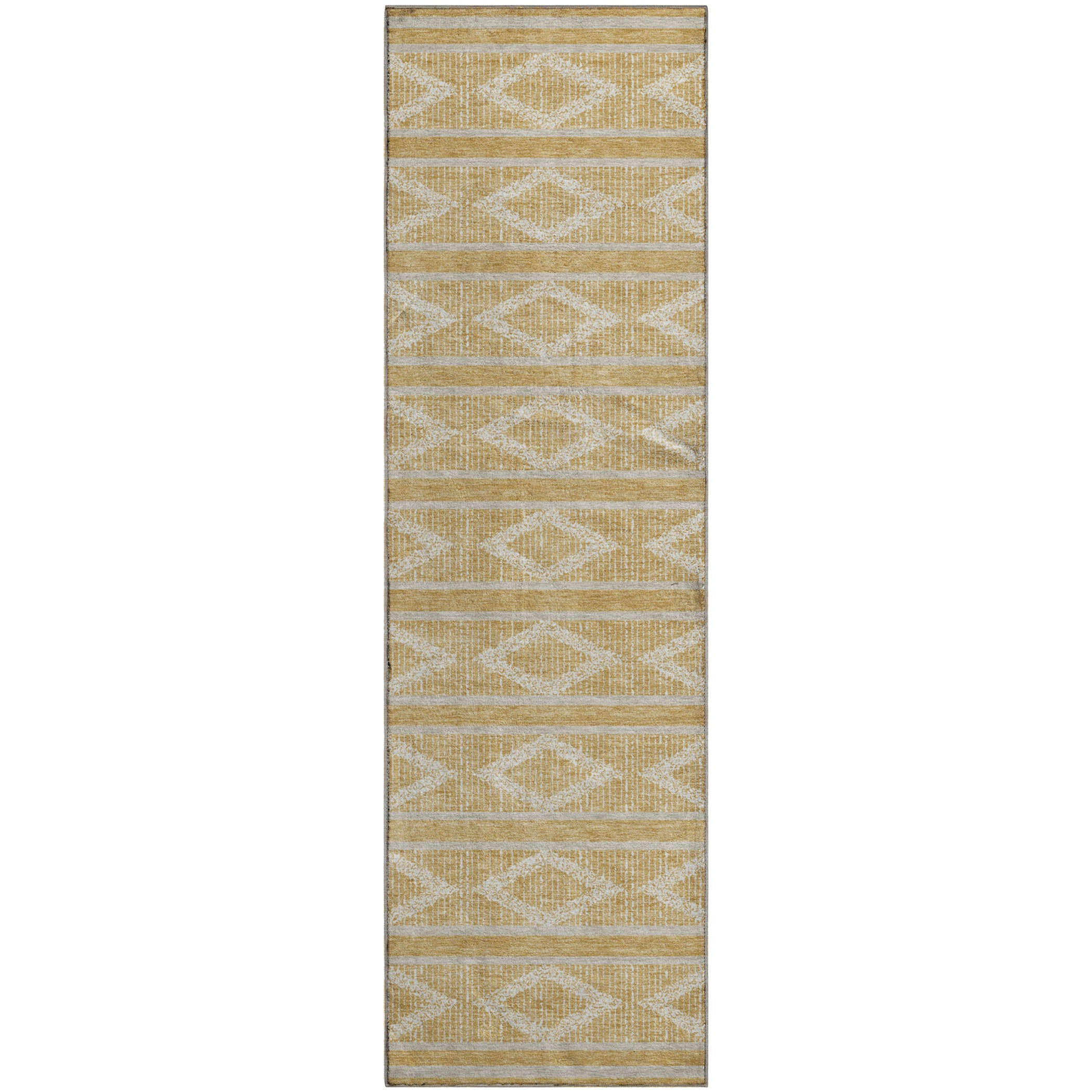 Athens Machine Washable Transitional Gold Rug 2'3" x 7'6" #shape_Runner
