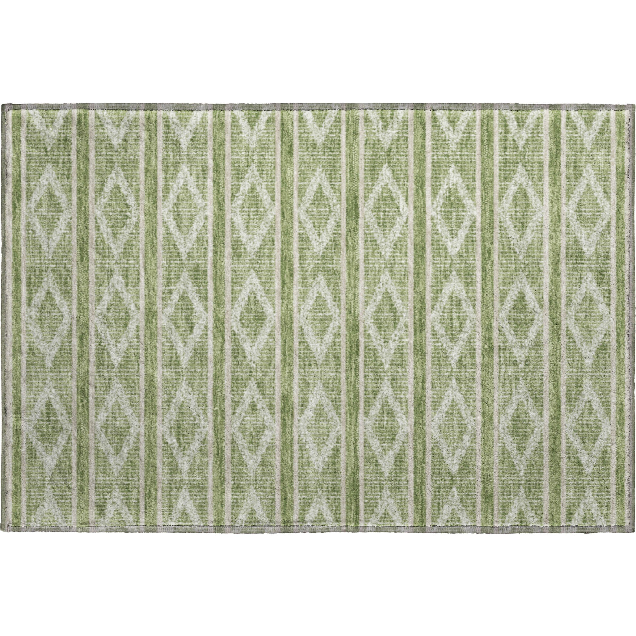 Athens Machine Washable Transitional Green Rug 1'8" x 2'6" #shape_Rectangle