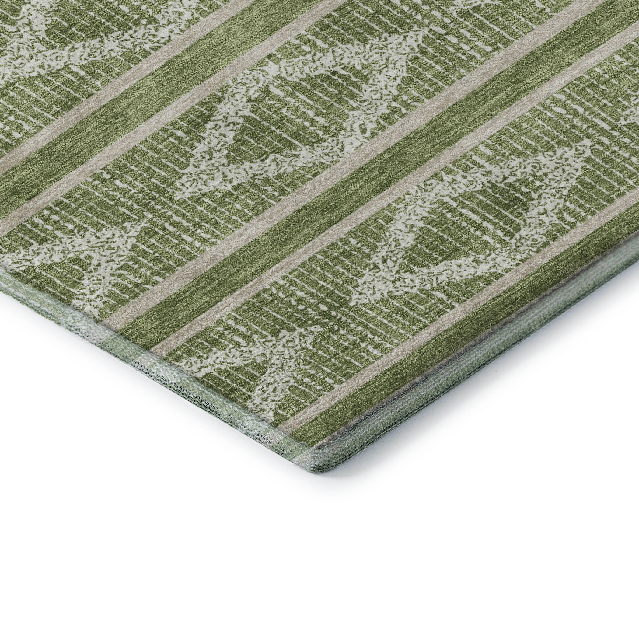 Athens Machine Washable Transitional Green Rug 1'8" x 2'6" #shape_Rectangle
