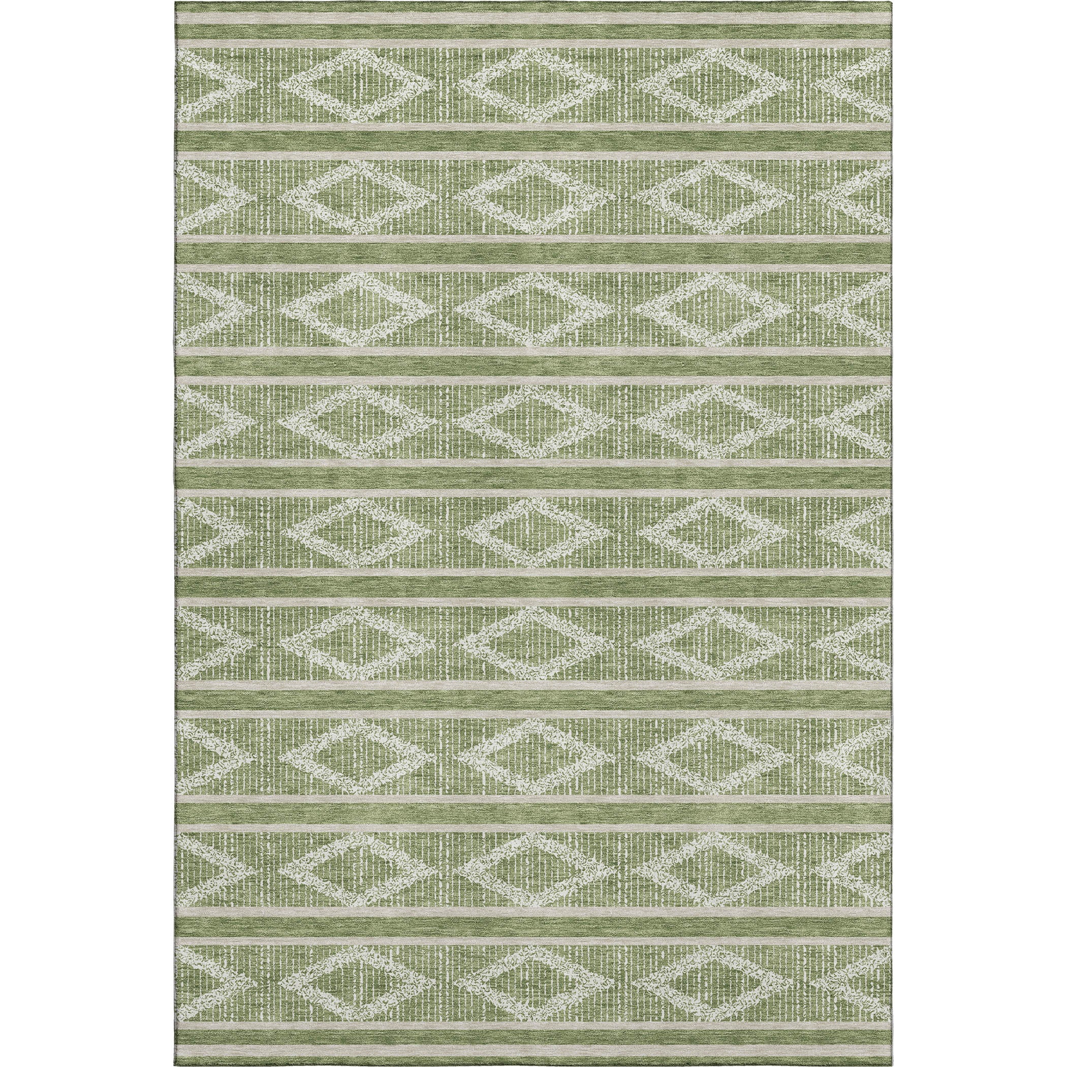 Athens Machine Washable Transitional Green Rug 2'6" x 3'10" #shape_Rectangle