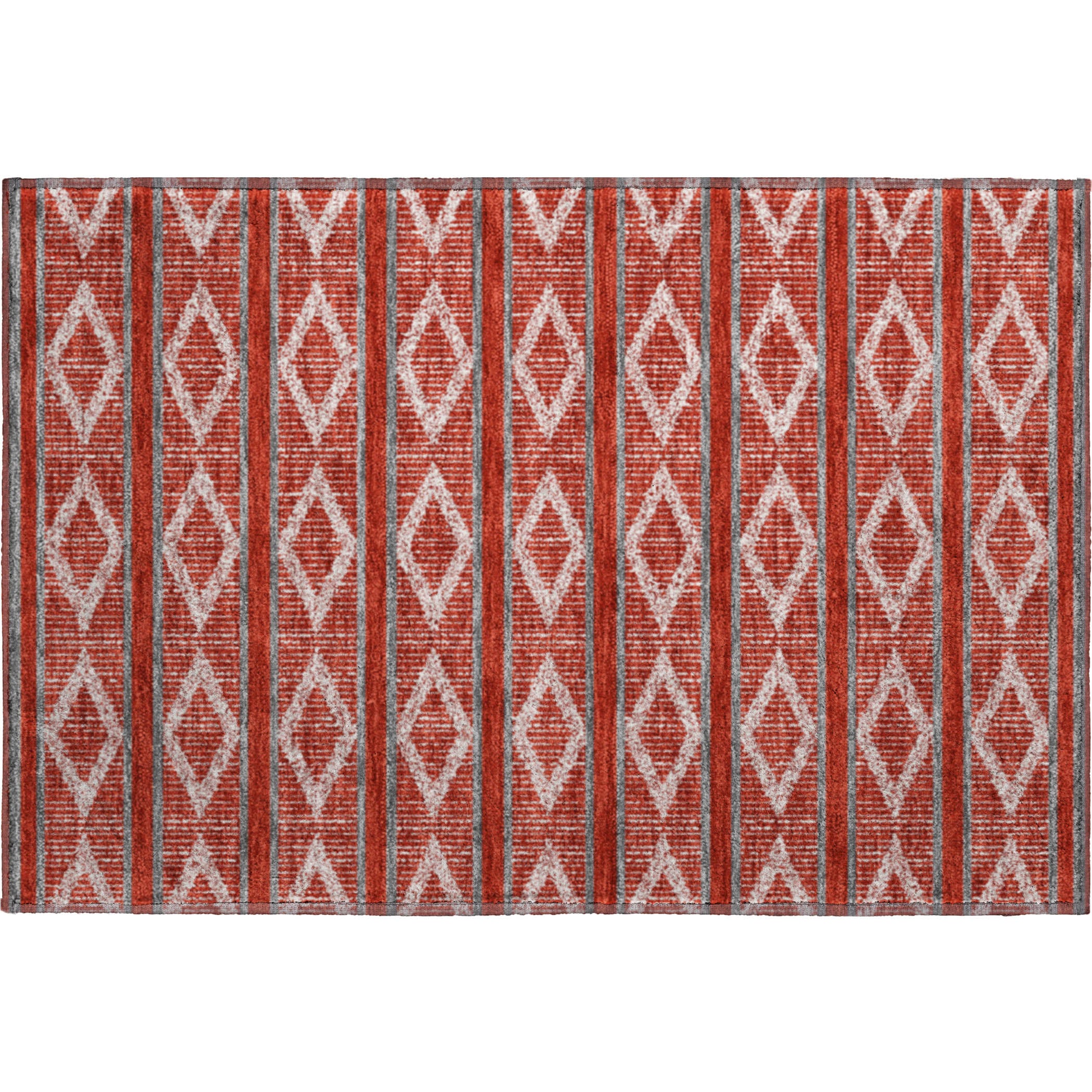 Athens Machine Washable Transitional Red Rug 1'8" x 2'6" #shape_Rectangle