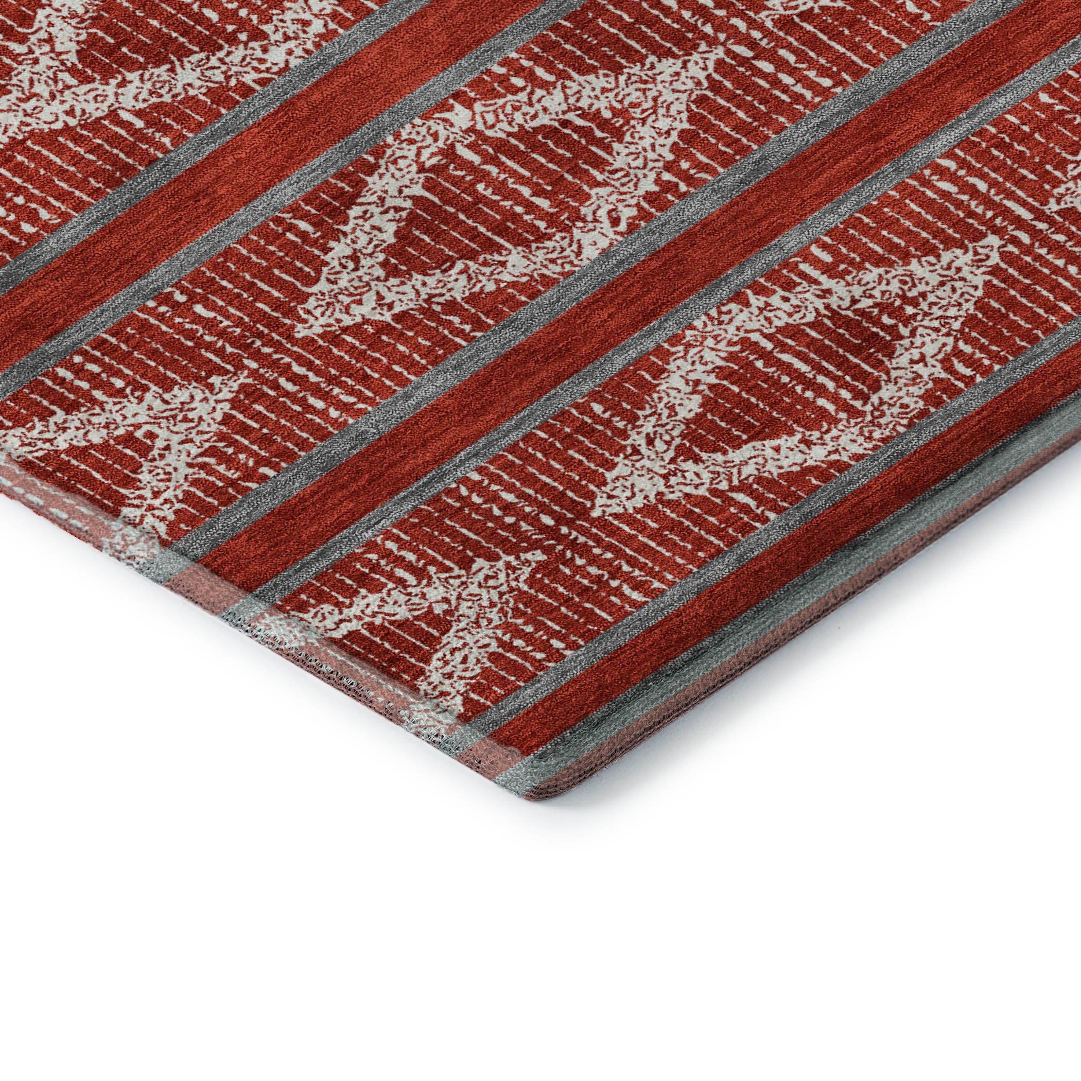 Athens Machine Washable Transitional Red Rug 1'8" x 2'6" #shape_Rectangle