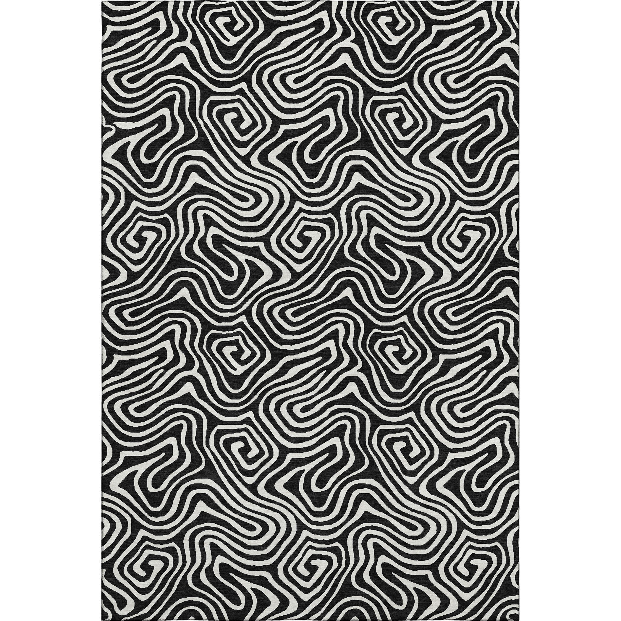 Havana Machine Washable Transitional Black Rug 2'6" x 3'10" #shape_Rectangle
