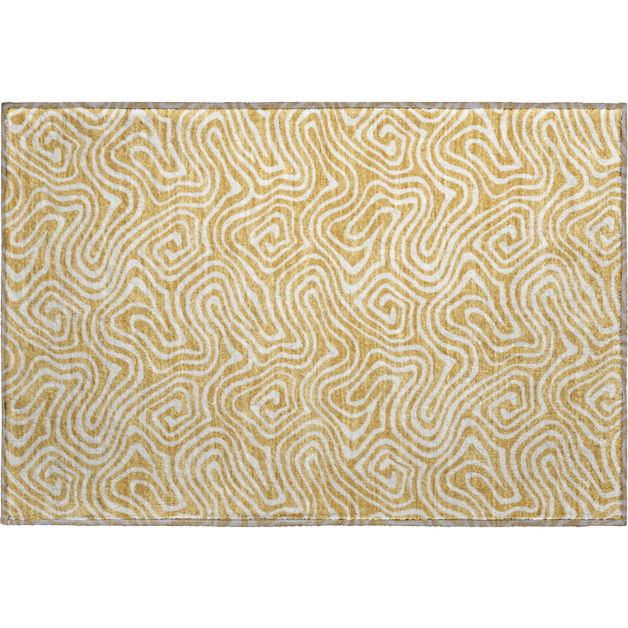Havana Machine Washable Transitional Gold Rug 1'8" x 2'6" #shape_Rectangle