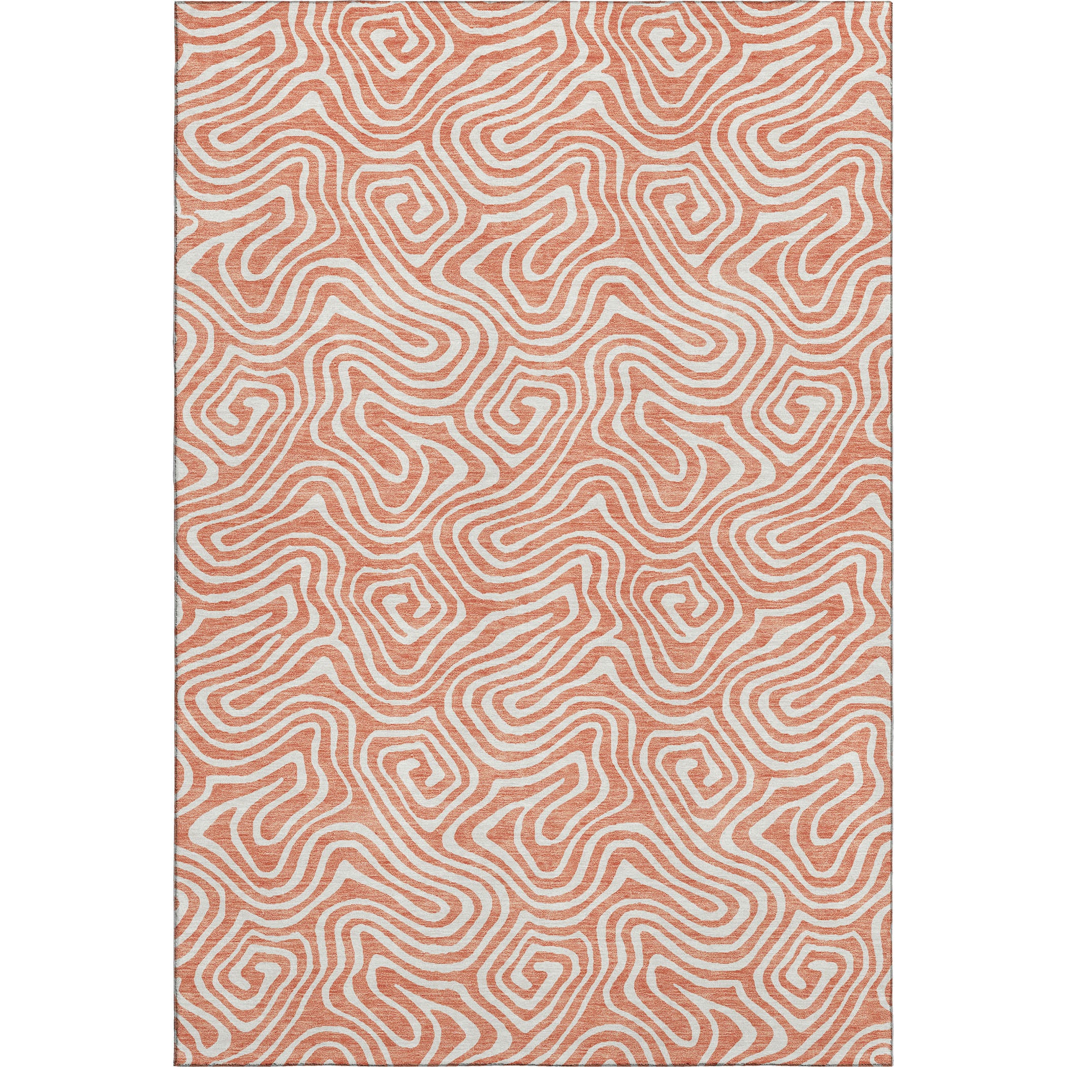 Havana Machine Washable Transitional Salmon Orange Rug 2'6" x 3'10" #shape_Rectangle