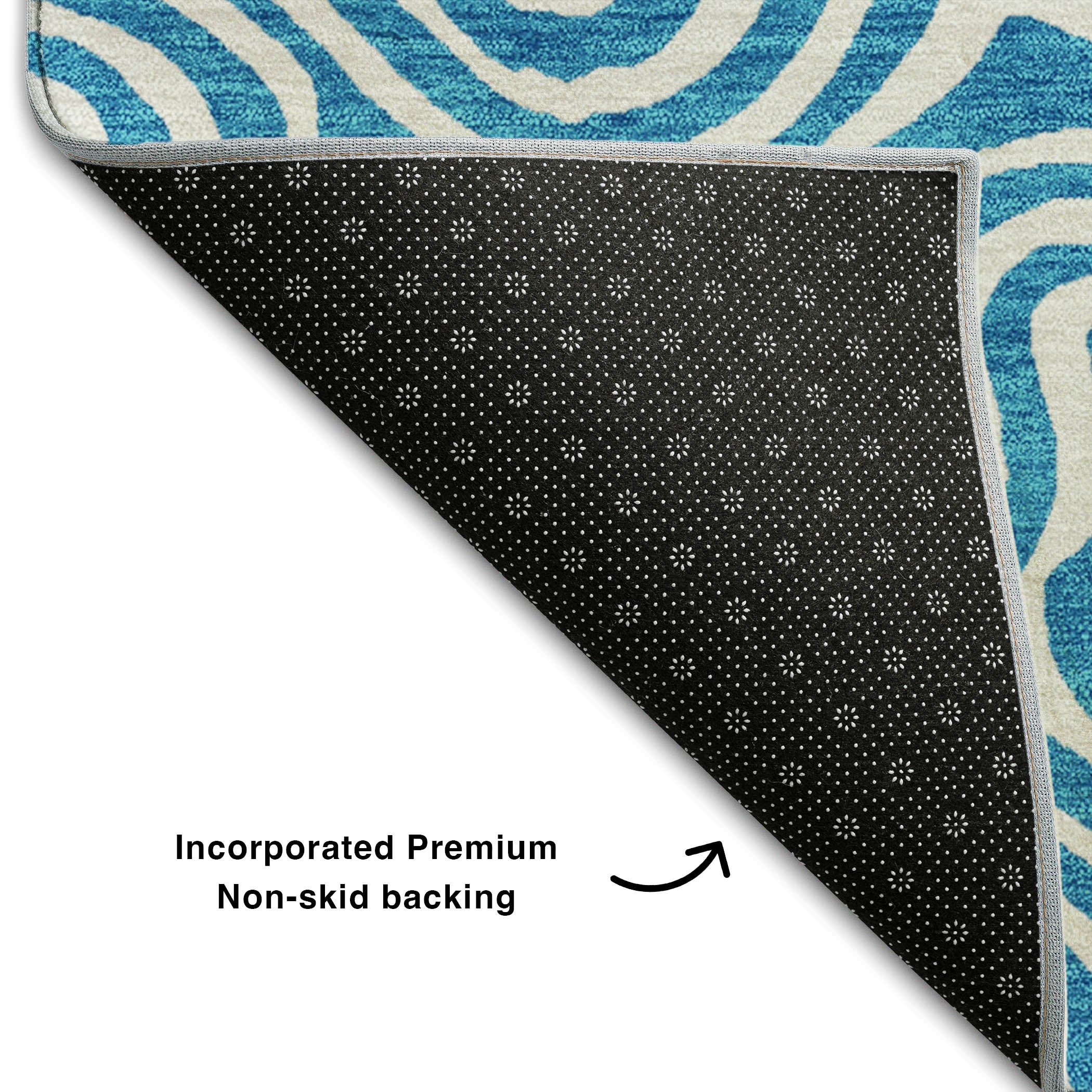 Havana Machine Washable Transitional Teal Rug 1'8" x 2'6" #shape_Rectangle