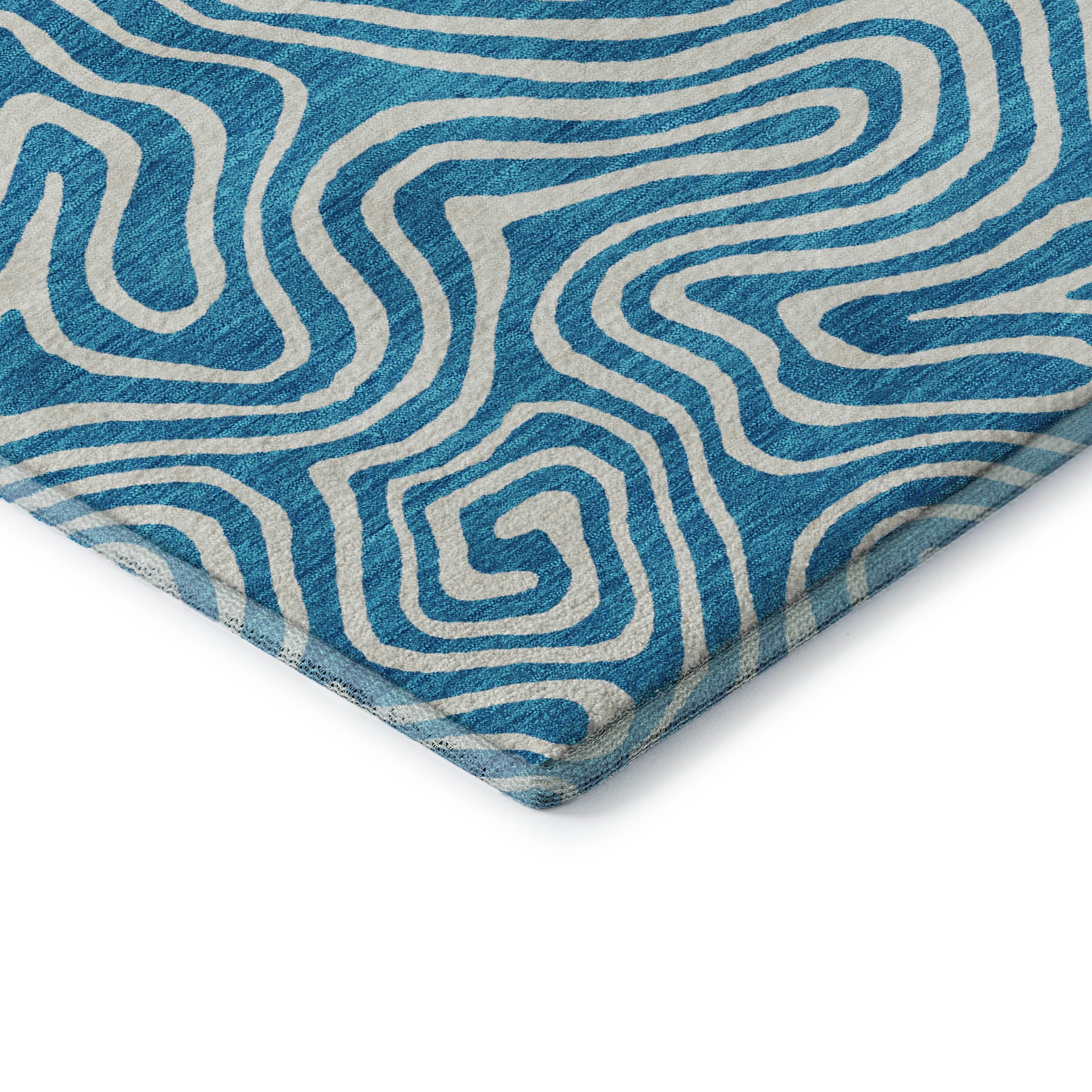 Havana Machine Washable Transitional Teal Rug 1'8" x 2'6" #shape_Rectangle