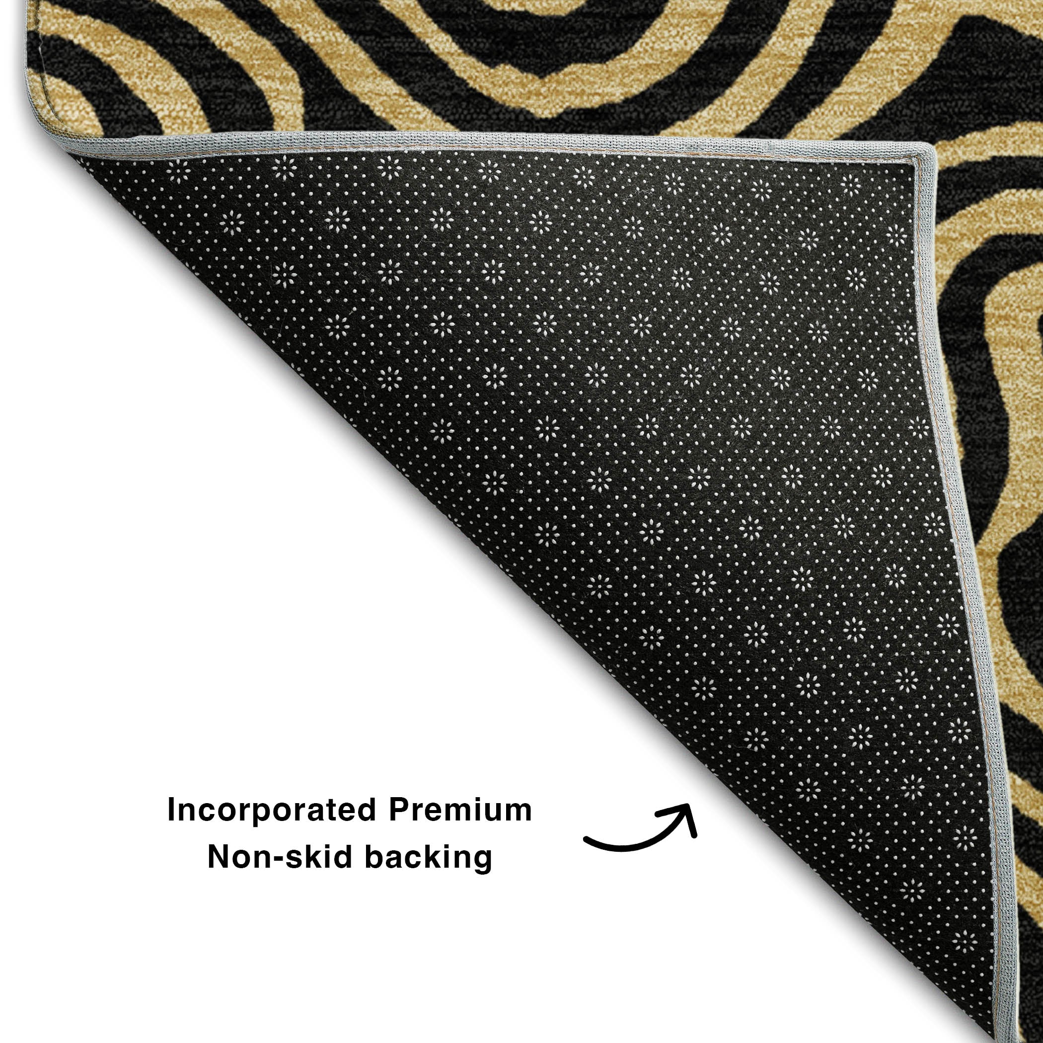 Mdina Machine Washable Transitional Black Rug 1'8" x 2'6" #shape_Rectangle
