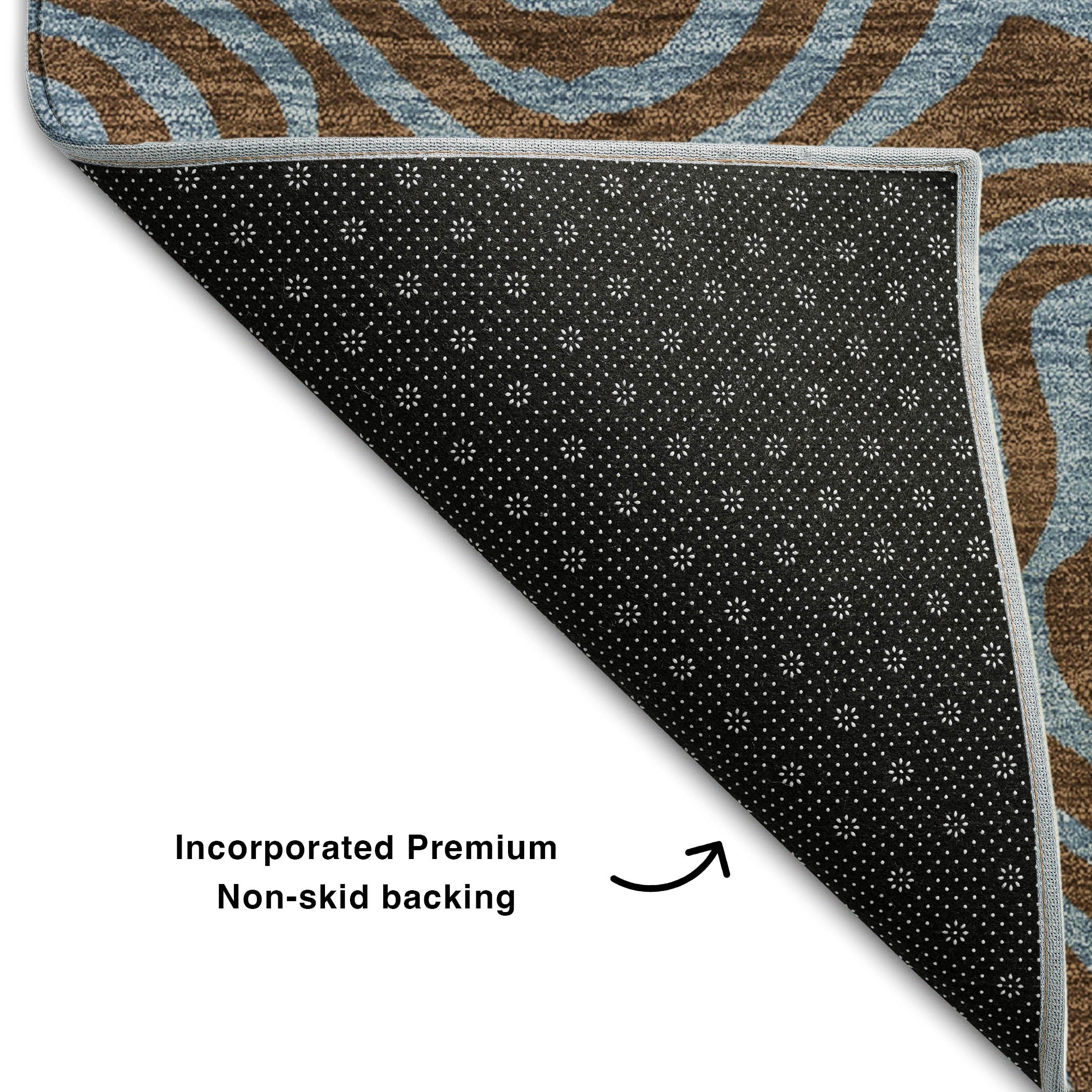 Mdina Machine Washable Transitional Brown Rug 1'8" x 2'6" #shape_Rectangle