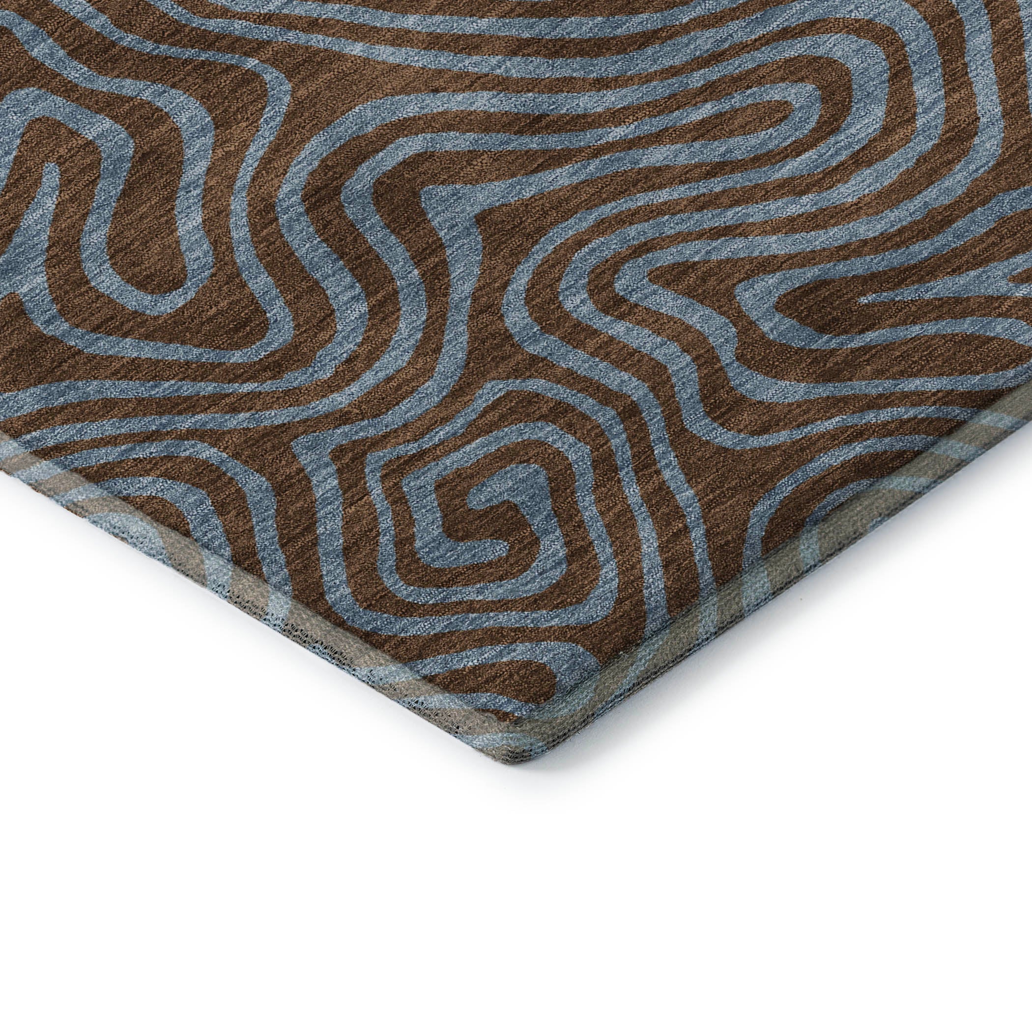 Mdina Machine Washable Transitional Brown Rug 1'8" x 2'6" #shape_Rectangle