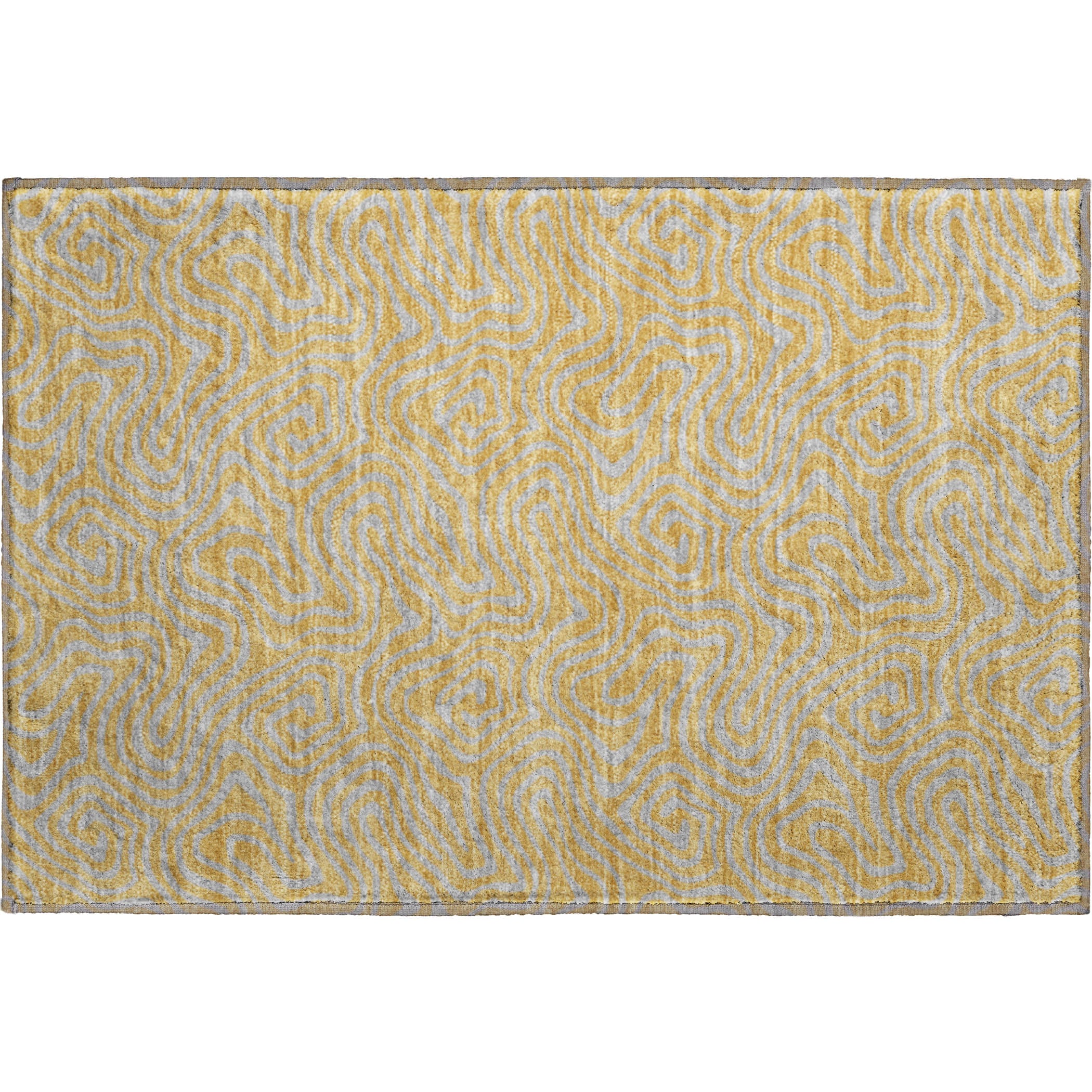 Mdina Machine Washable Transitional Gold Rug 1'8" x 2'6" #shape_Rectangle