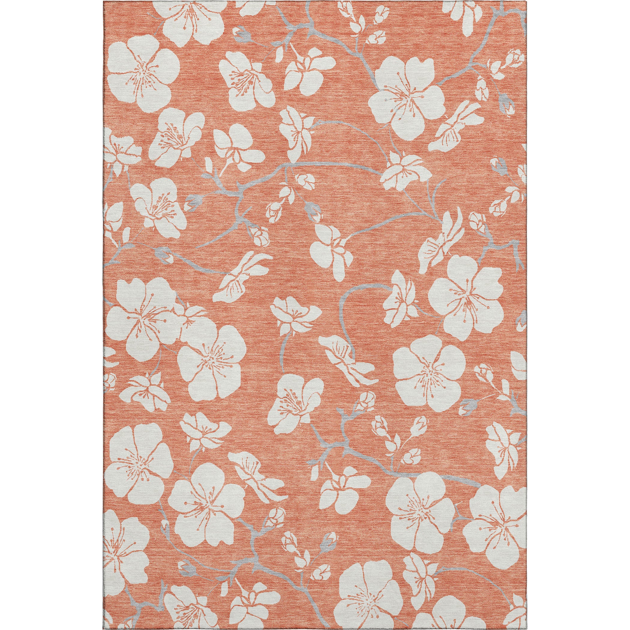 Oaxaca Machine Washable Transitional Coral Orange Rug 2'6" x 3'10" #shape_Rectangle