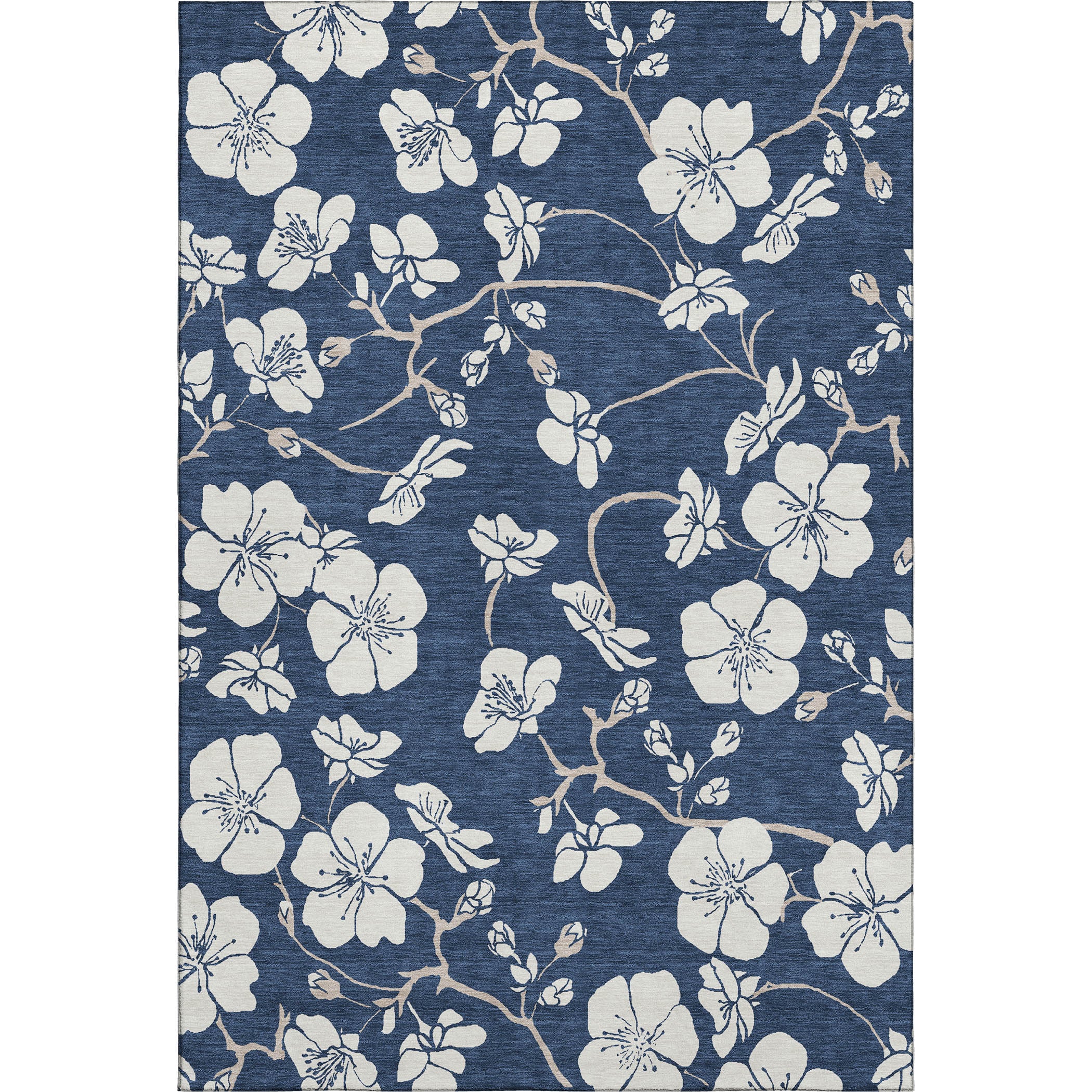Oaxaca Machine Washable Transitional Navy Blue Rug 2'6" x 3'10" #shape_Rectangle