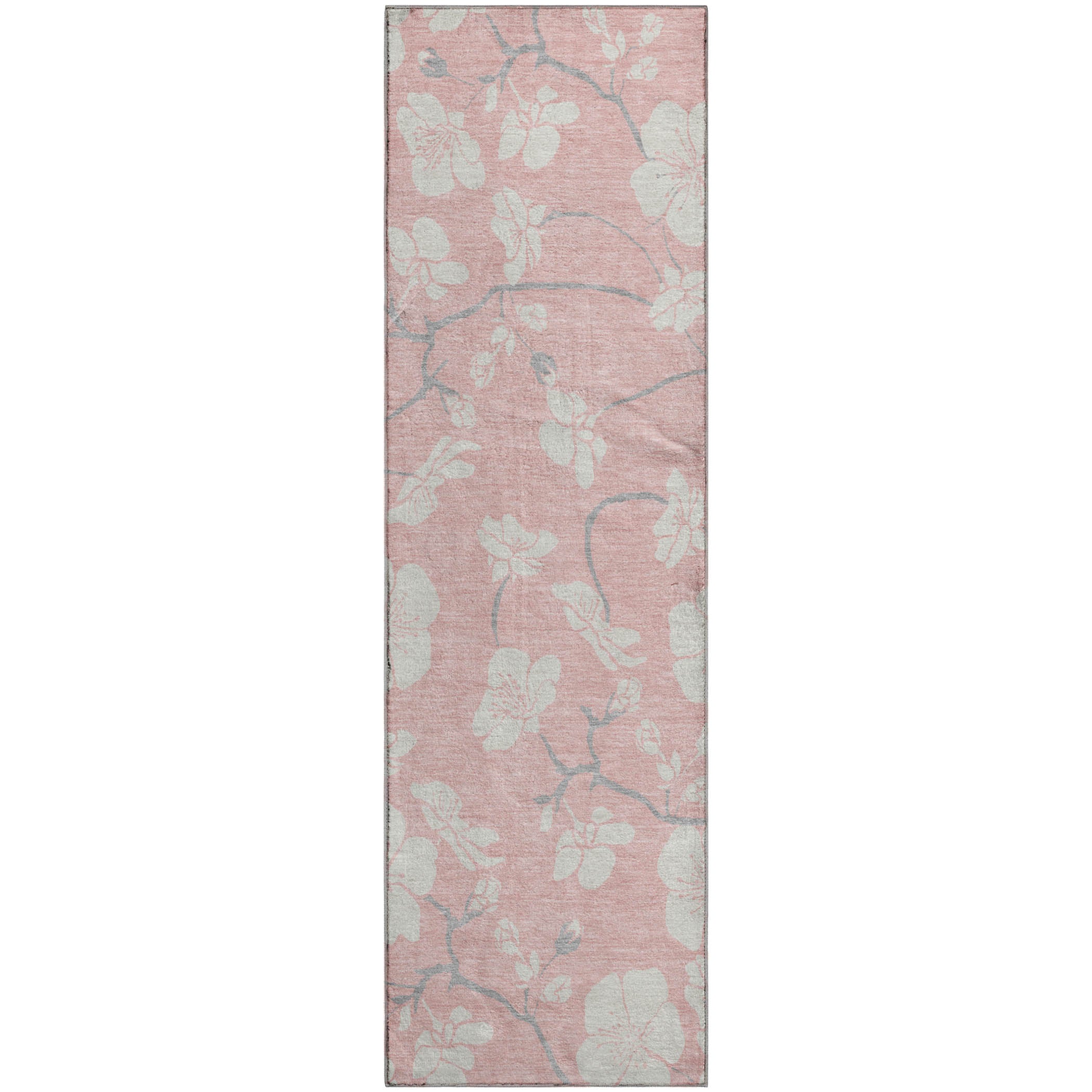 Oaxaca Machine Washable Transitional Pink Rug 2'3" x 7'6" #shape_Runner