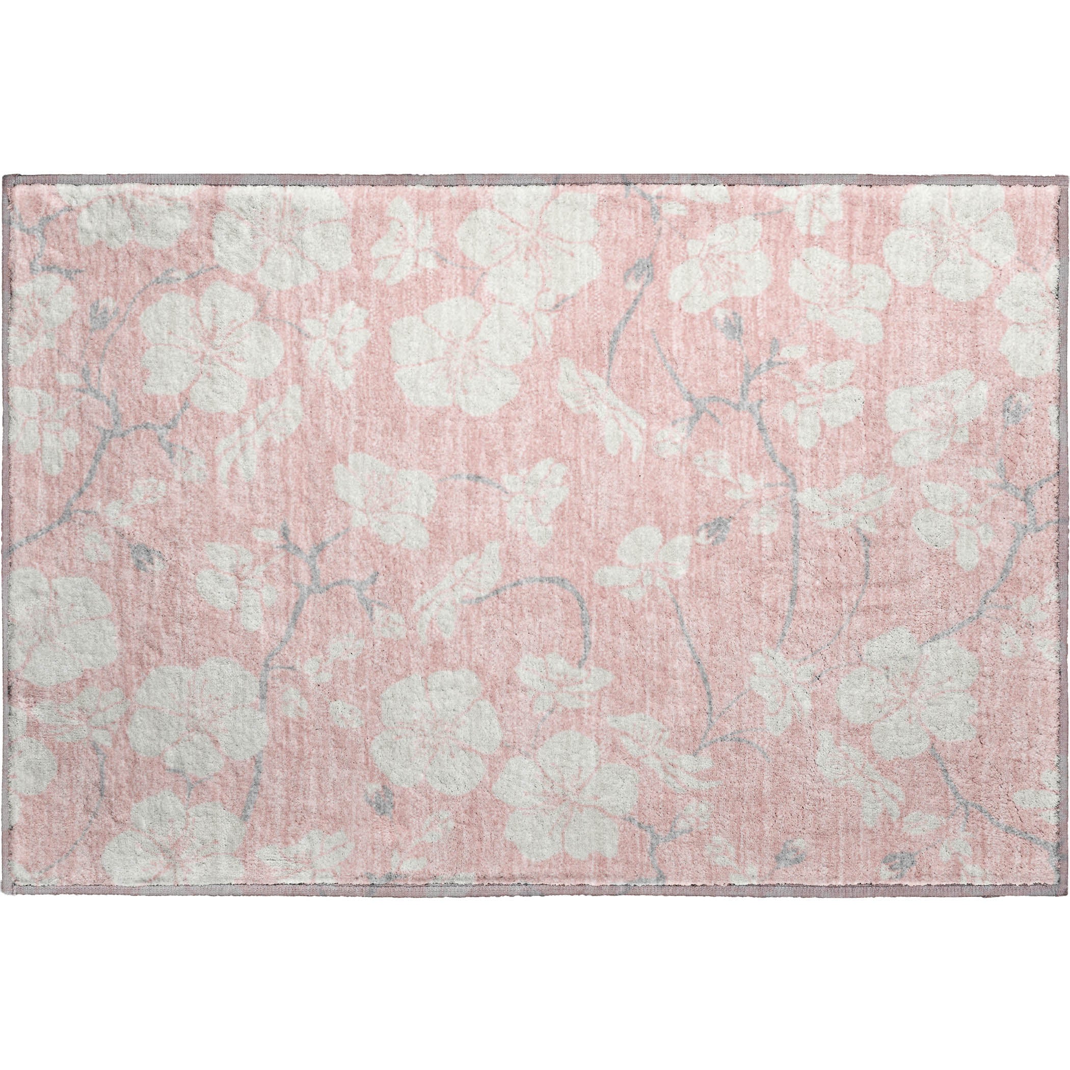 Oaxaca Machine Washable Transitional Pink Rug 1'8" x 2'6" #shape_Rectangle