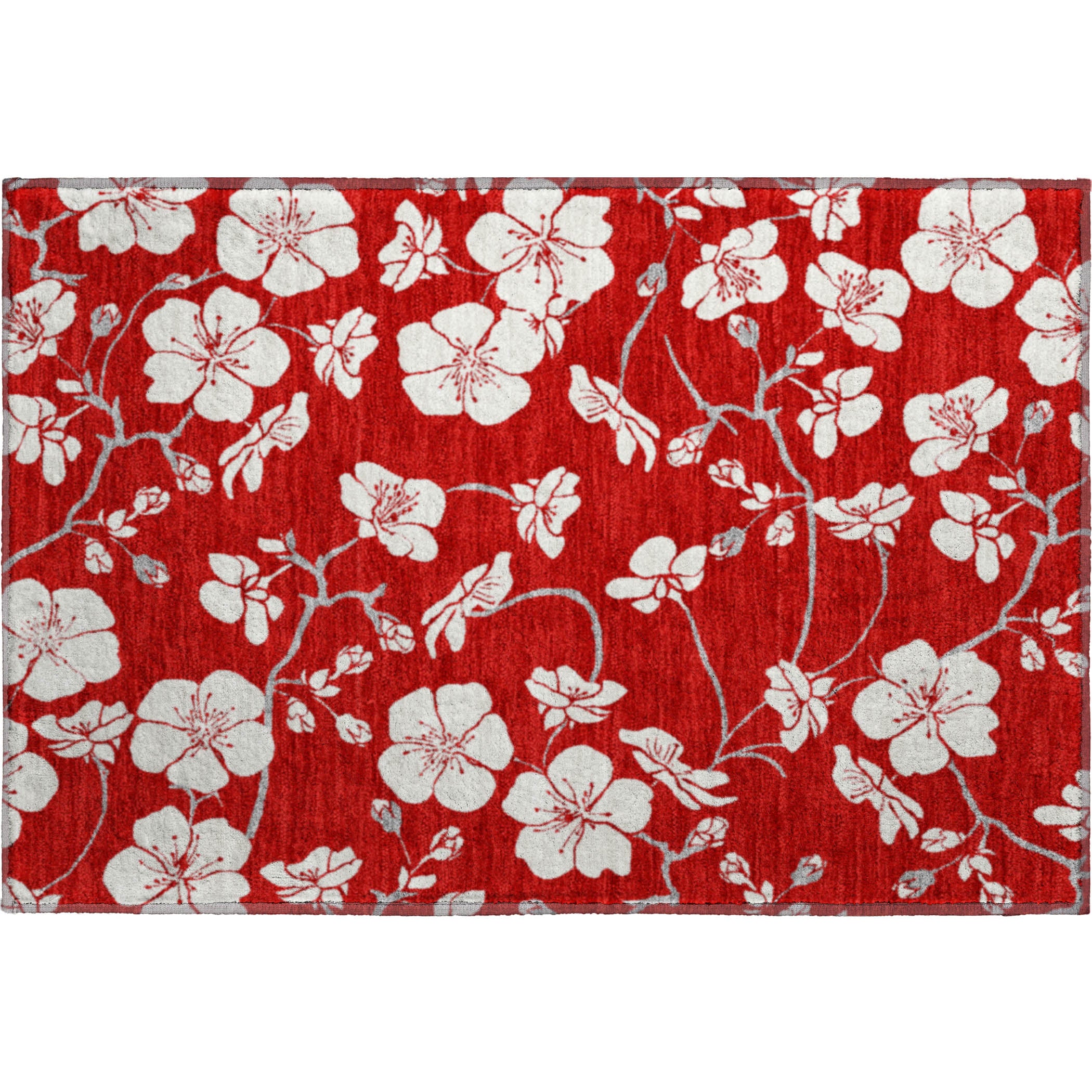 Oaxaca Machine Washable Transitional Red Rug 1'8" x 2'6" #shape_Rectangle