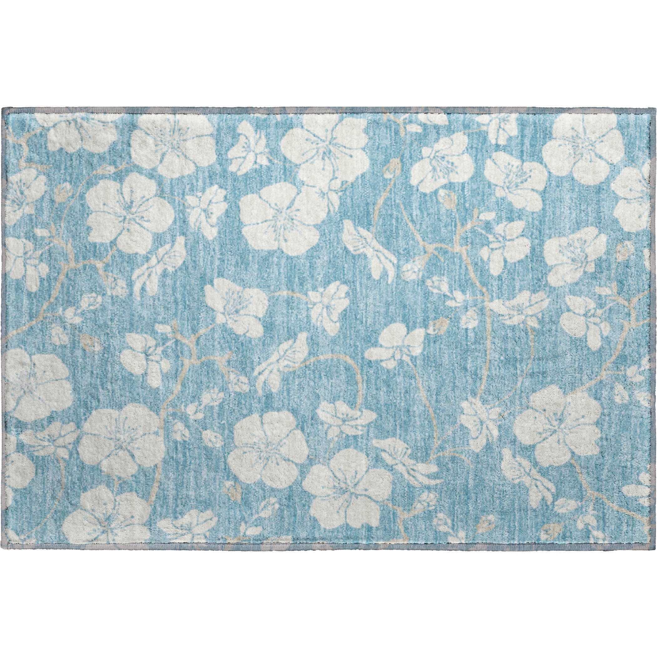 Oaxaca Machine Washable Transitional Sky Blue Rug 1'8" x 2'6" #shape_Rectangle