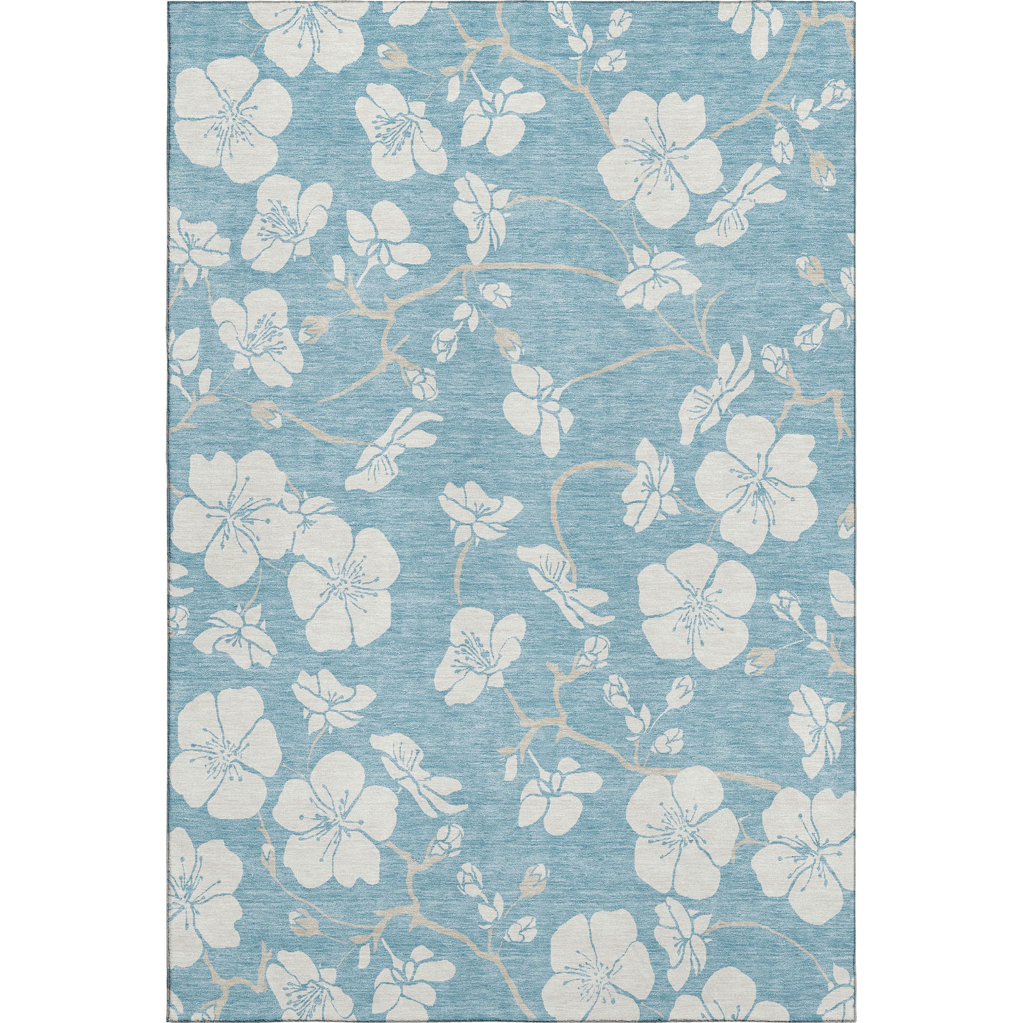 Oaxaca Machine Washable Transitional Sky Blue Rug 2'6" x 3'10" #shape_Rectangle