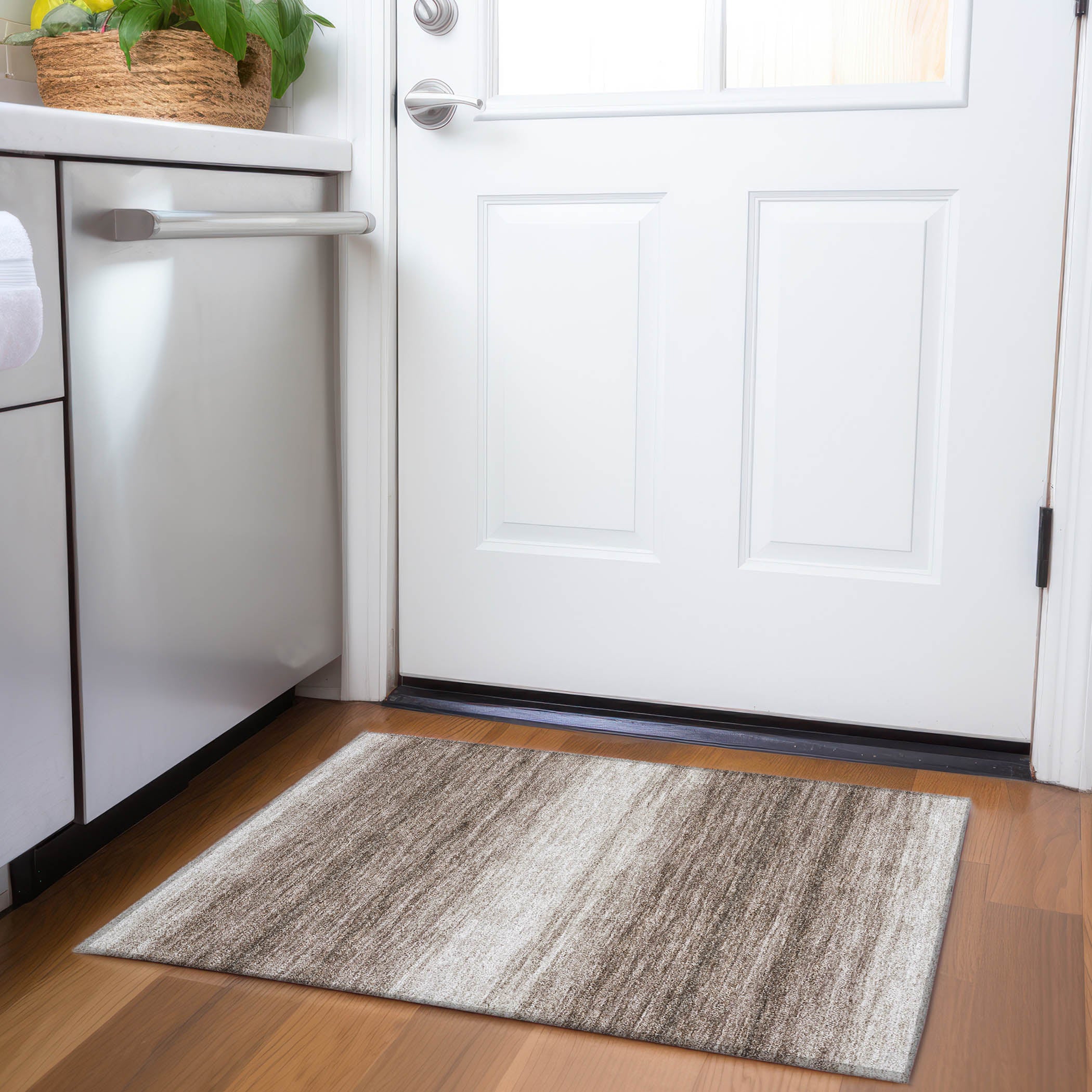 Tallinn Machine Washable Transitional Brown Rug 1'8" x 2'6" #shape_Rectangle