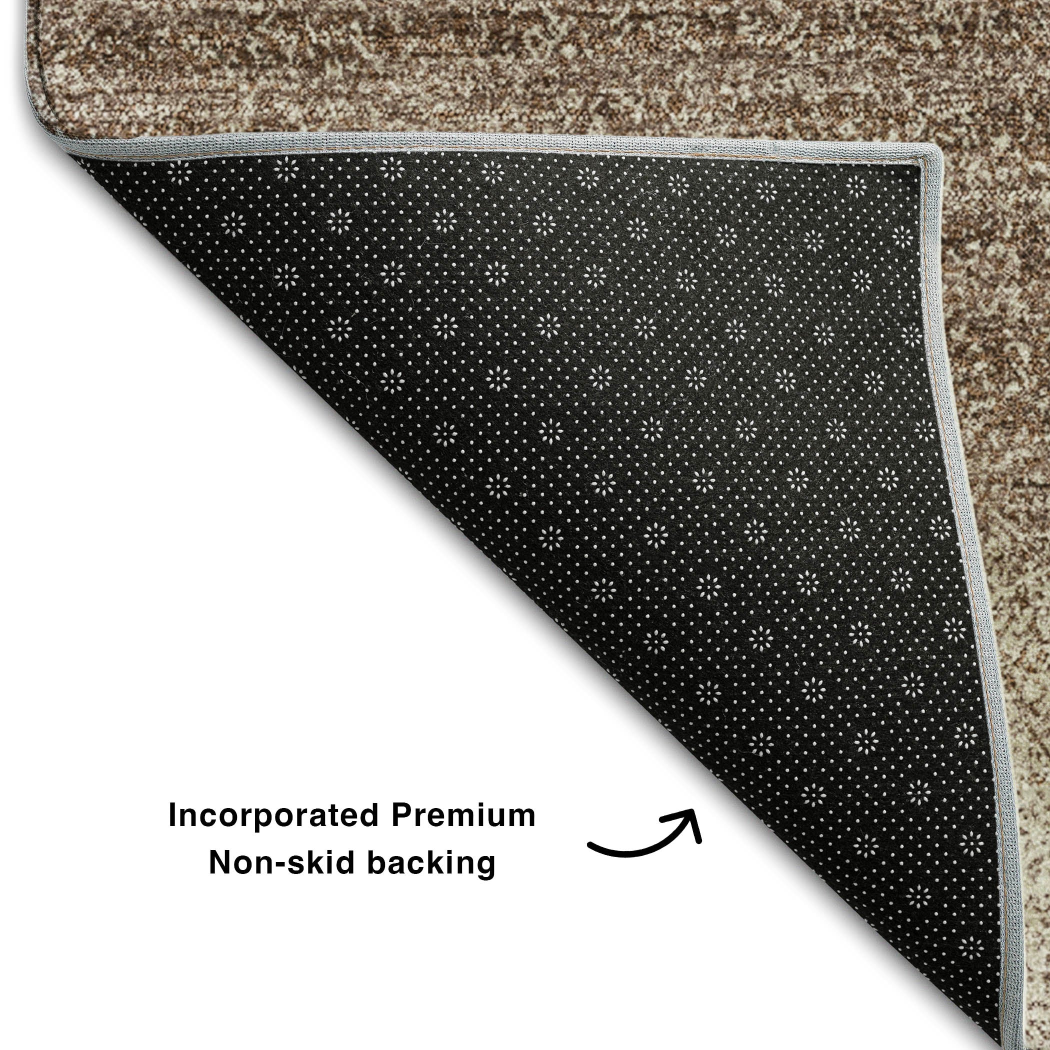 Tallinn Machine Washable Transitional Brown Rug 1'8" x 2'6" #shape_Rectangle
