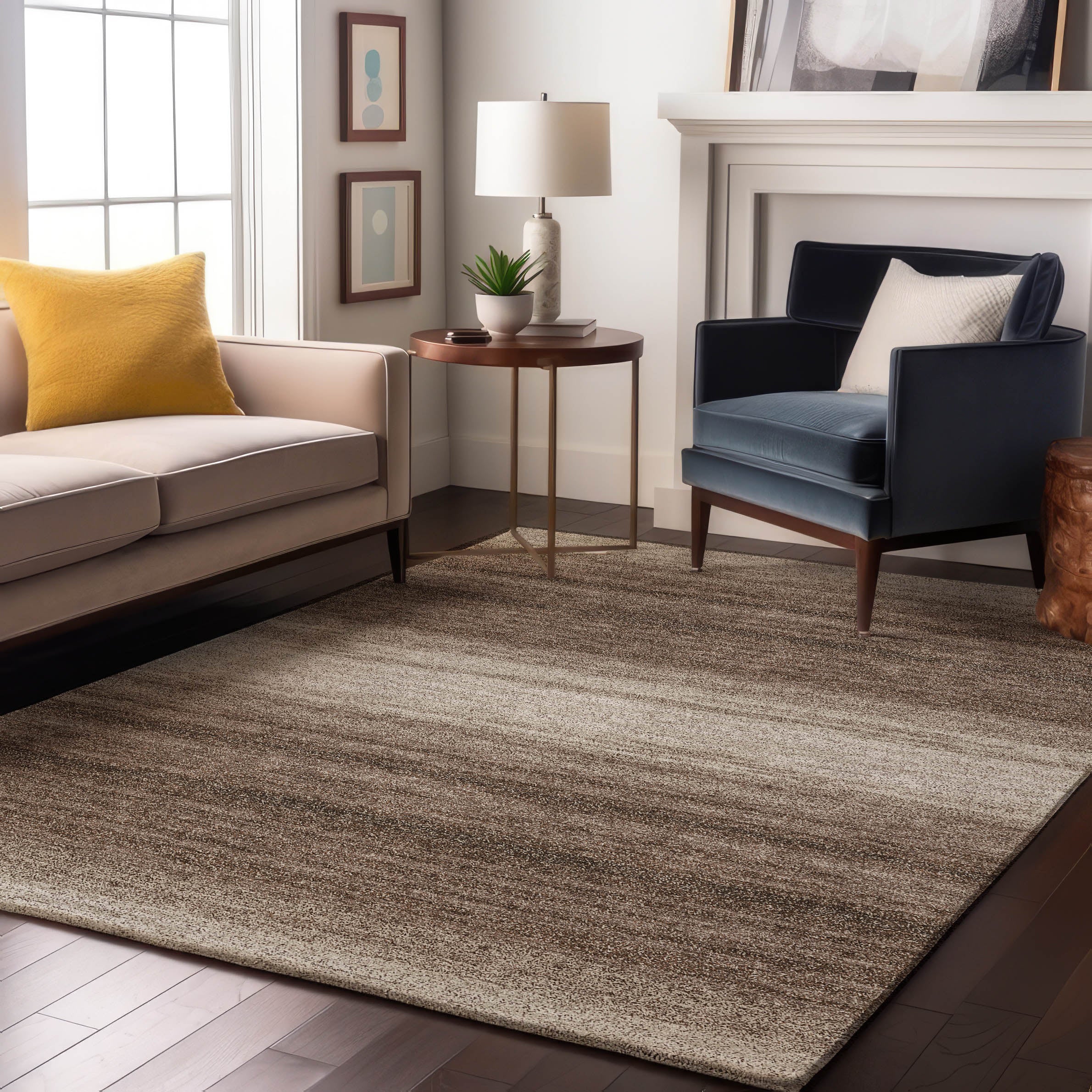 Tallinn Machine Washable Transitional Brown Rug 2'6" x 3'10" #shape_Rectangle