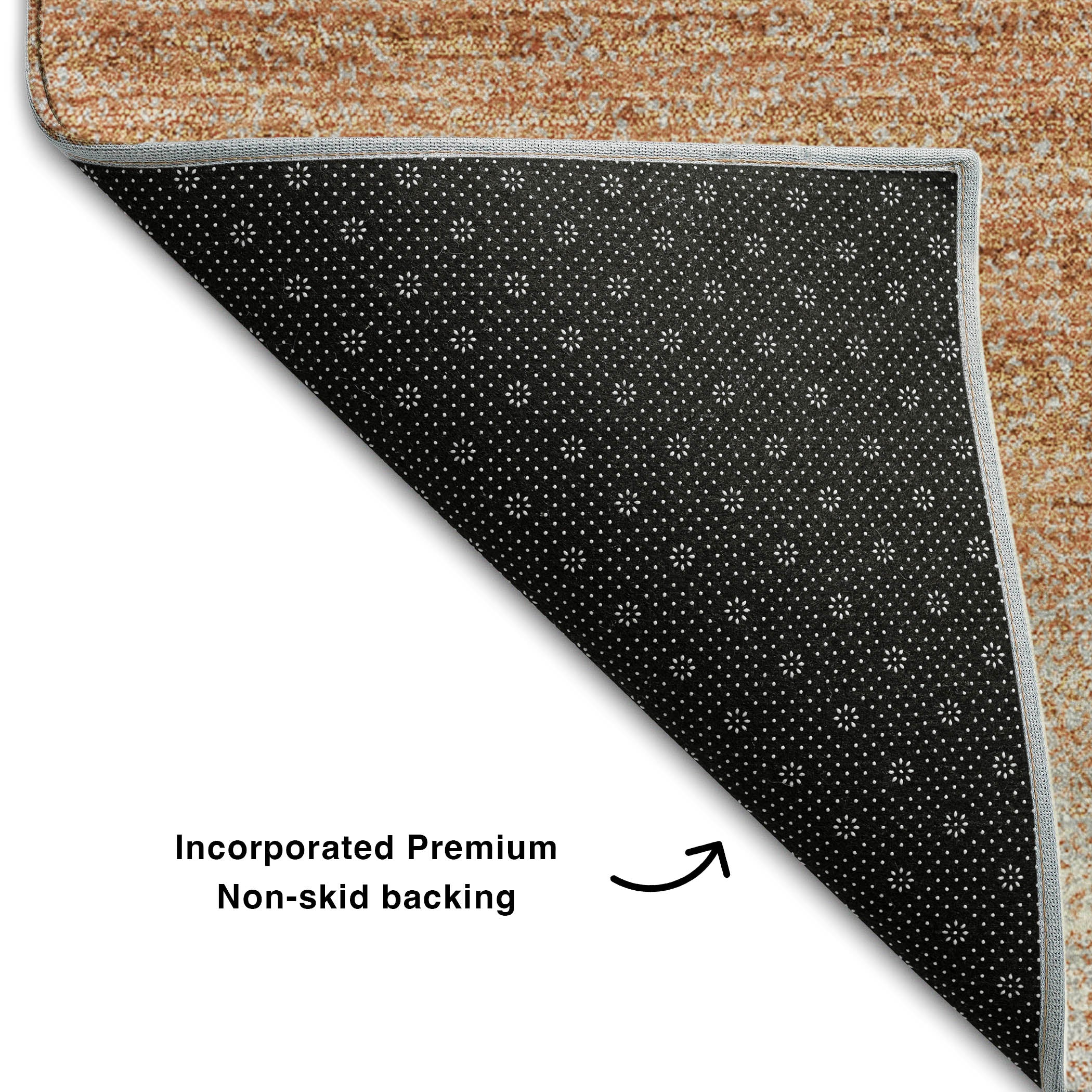 Tallinn Machine Washable Transitional Copper Orange Rug 1'8" x 2'6" #shape_Rectangle
