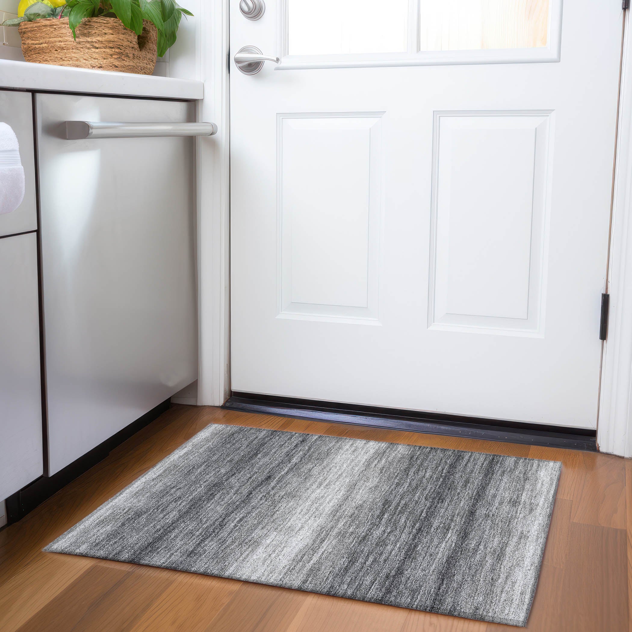 Tallinn Machine Washable Transitional Gray Rug 1'8" x 2'6" #shape_Rectangle