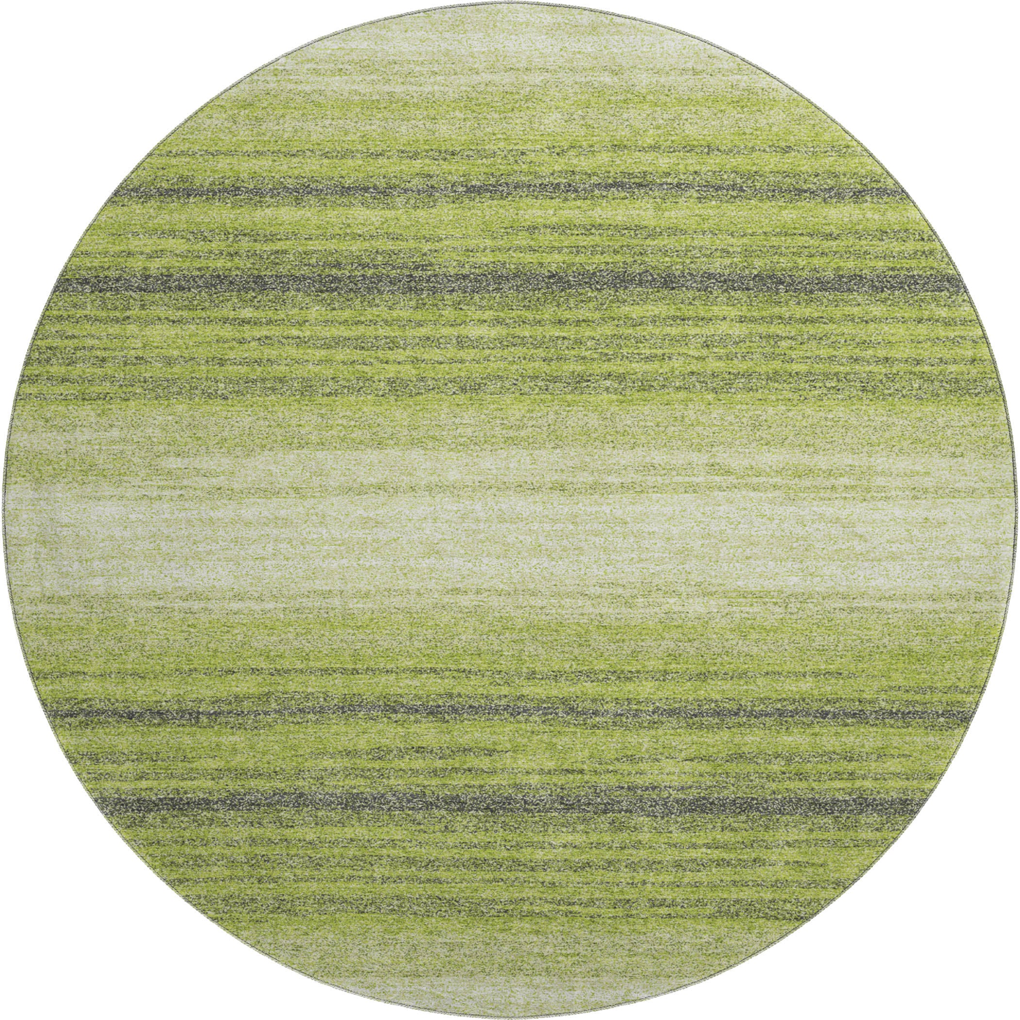 Tallinn Machine Washable Transitional Lime Green Rug 8' x 8' #shape_Round