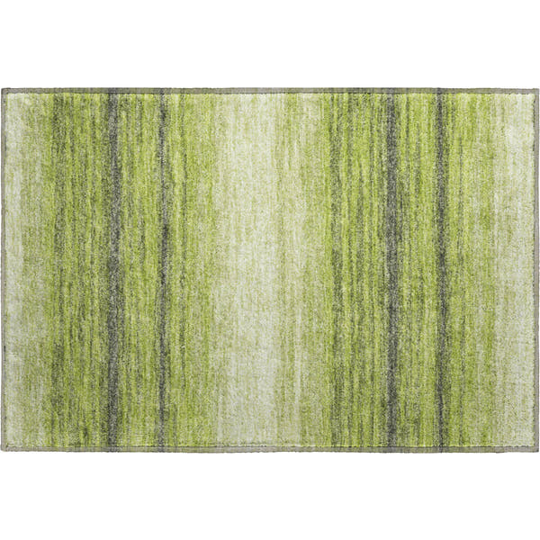 Tallinn Machine Washable Transitional Lime Green Rug 1'8" x 2'6"