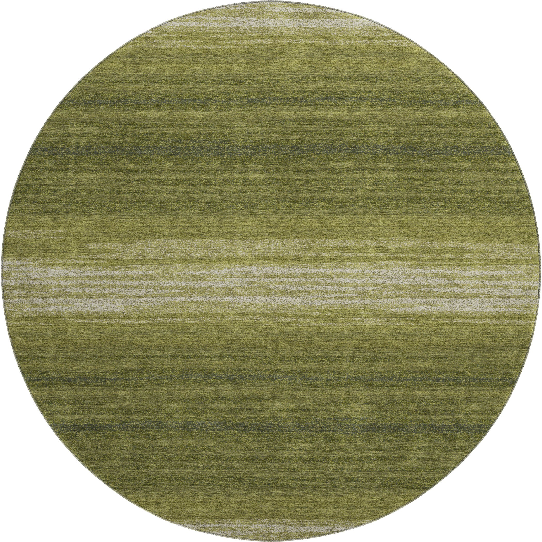 Tallinn Machine Washable Transitional Olive Green Rug 8' x 8' #shape_Round