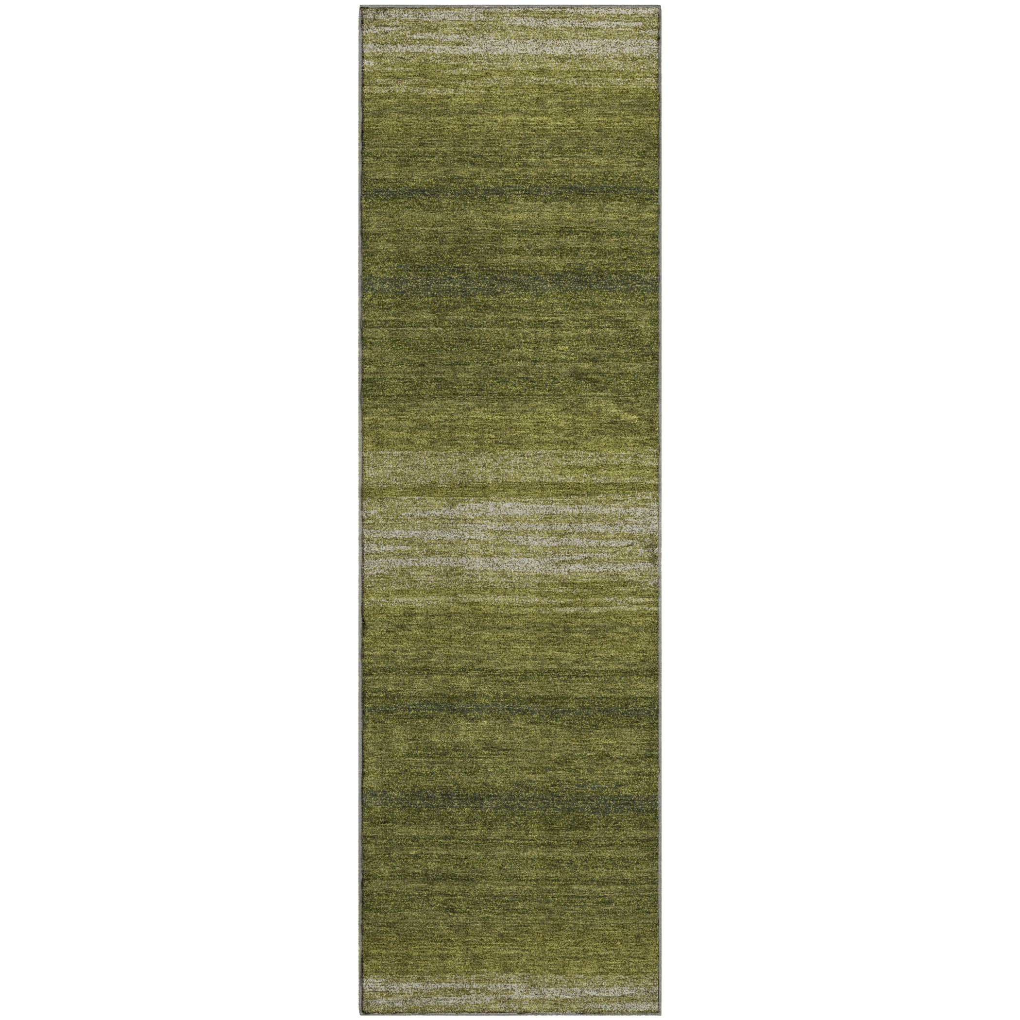 Tallinn Machine Washable Transitional Olive Green Rug 2'3" x 7'6" #shape_Runner