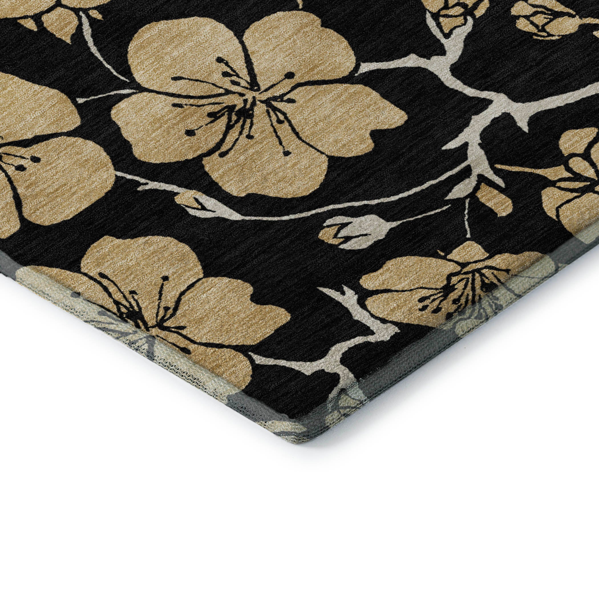 Chiang Mai Machine Washable Transitional Black Rug 1'8" x 2'6" #shape_Rectangle