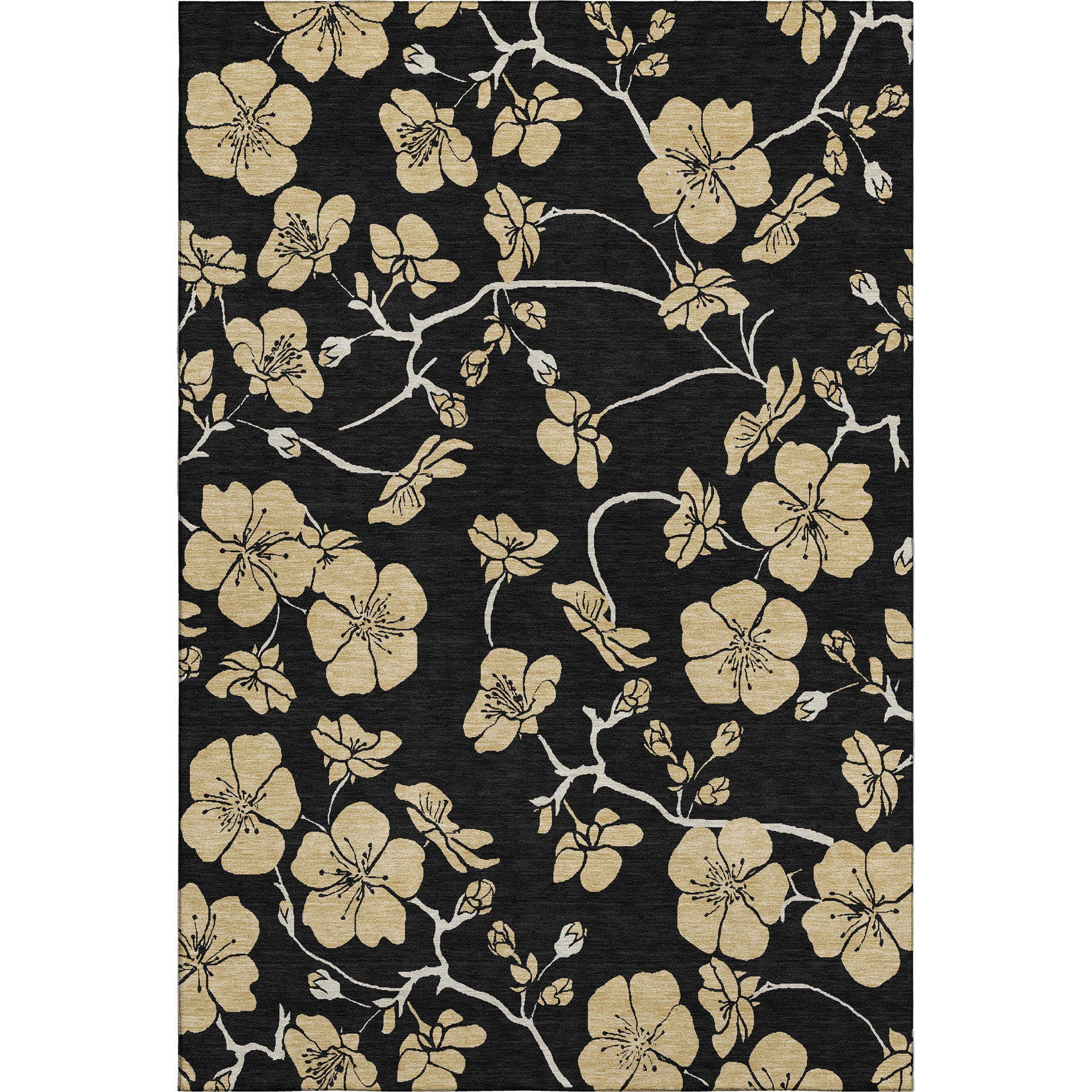 Chiang Mai Machine Washable Transitional Black Rug 2'6" x 3'10" #shape_Rectangle