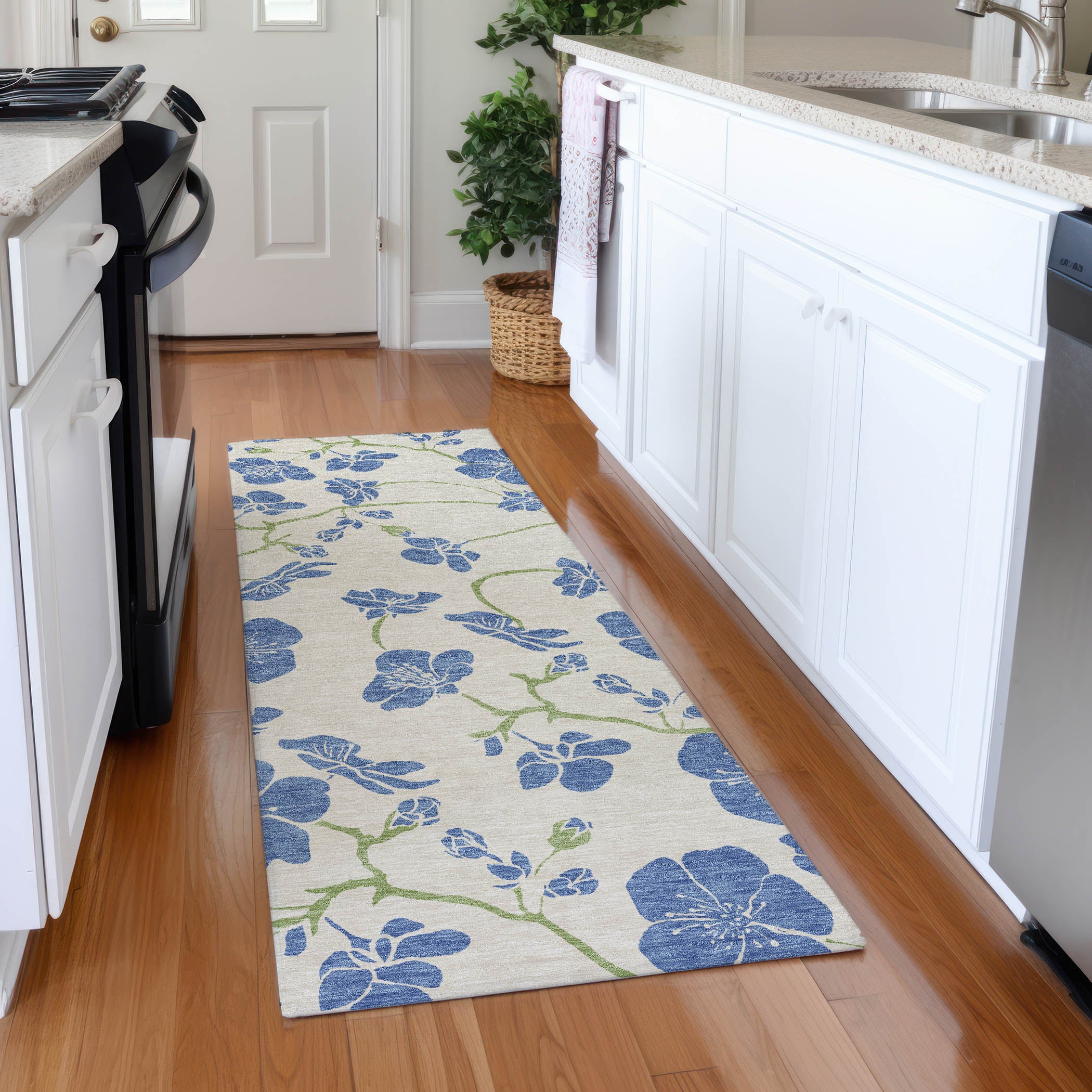 Chiang Mai Machine Washable Transitional Linen Ivory Rug 2'3" x 7'6" #shape_Runner