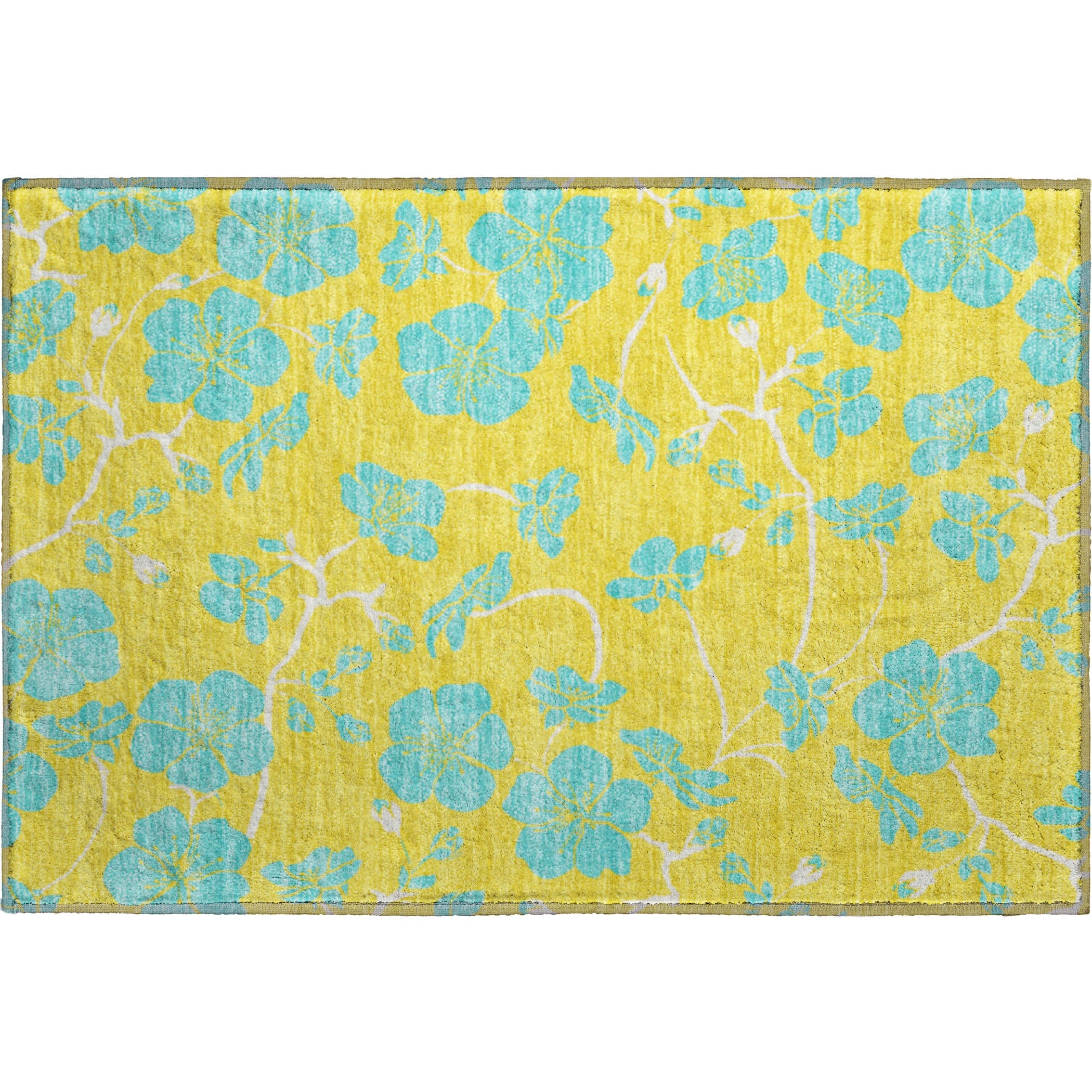 Chiang Mai Machine Washable Transitional Yellow Gold Rug 1'8" x 2'6" #shape_Rectangle
