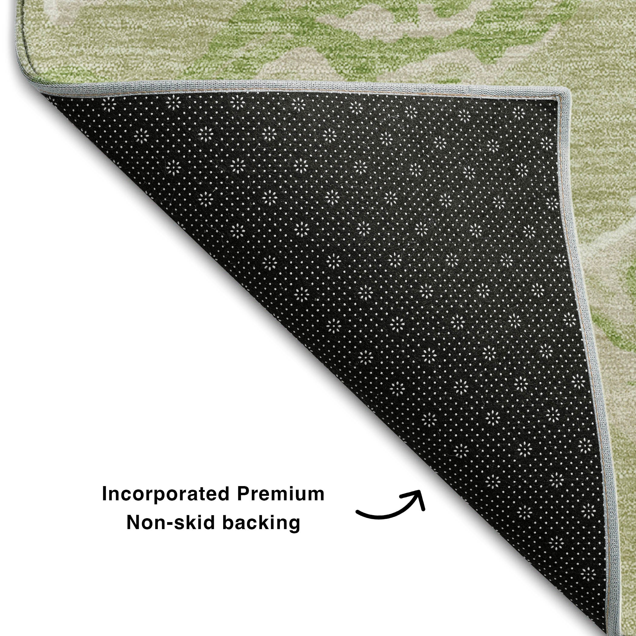Tbilisi Machine Washable Transitional Aloe Green Rug 1'8" x 2'6" #shape_Rectangle