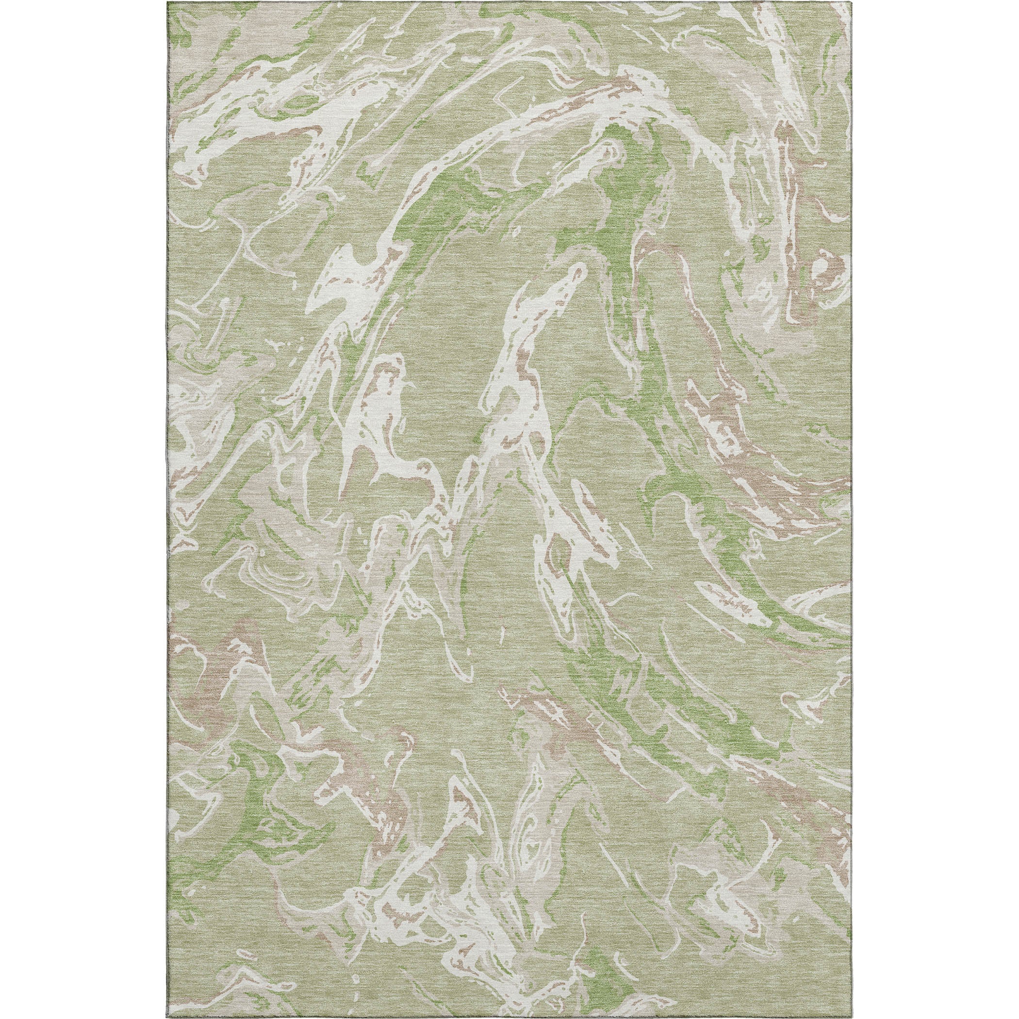 Tbilisi Machine Washable Transitional Aloe Green Rug 2'6" x 3'10" #shape_Rectangle