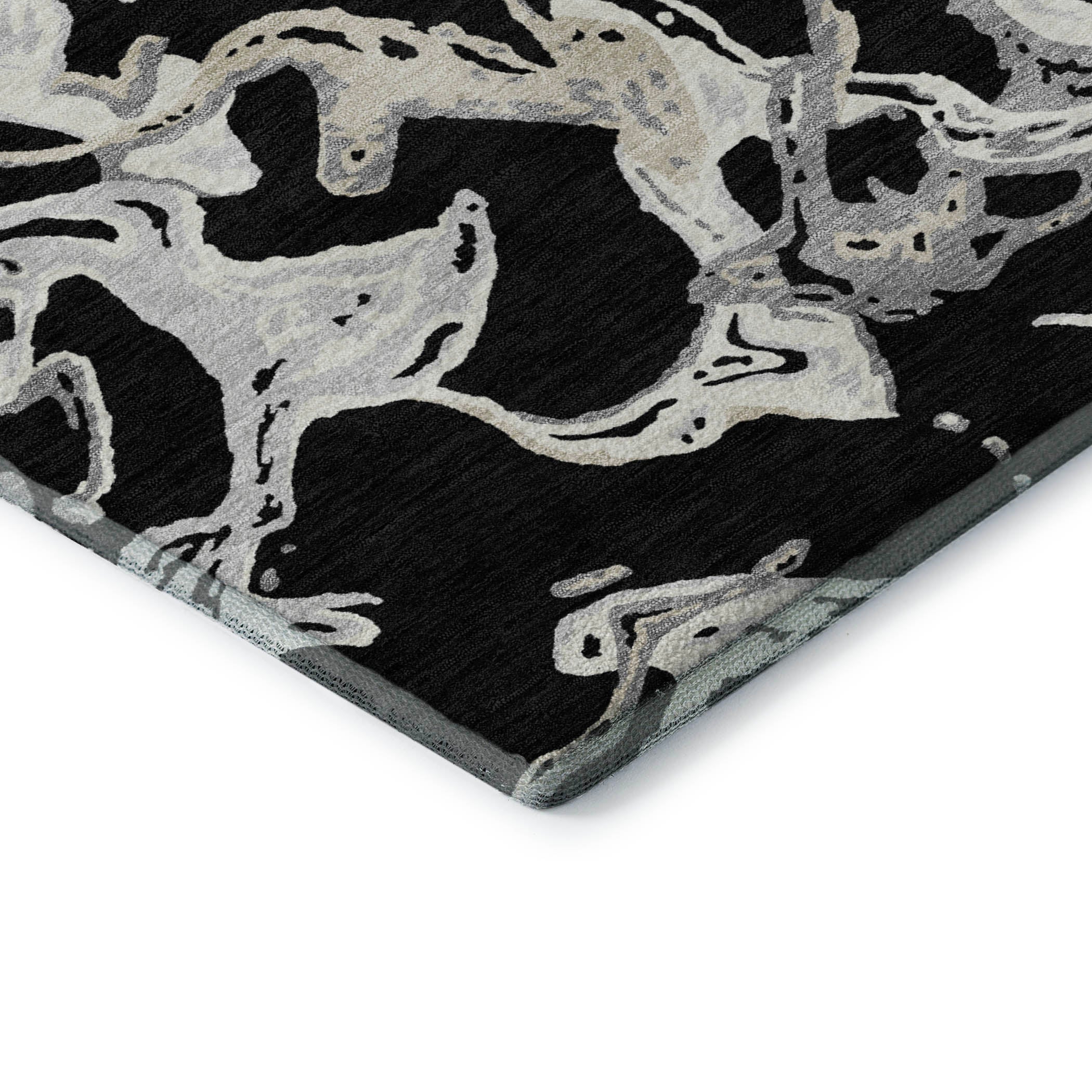 Tbilisi Machine Washable Transitional Black Rug 1'8" x 2'6" #shape_Rectangle
