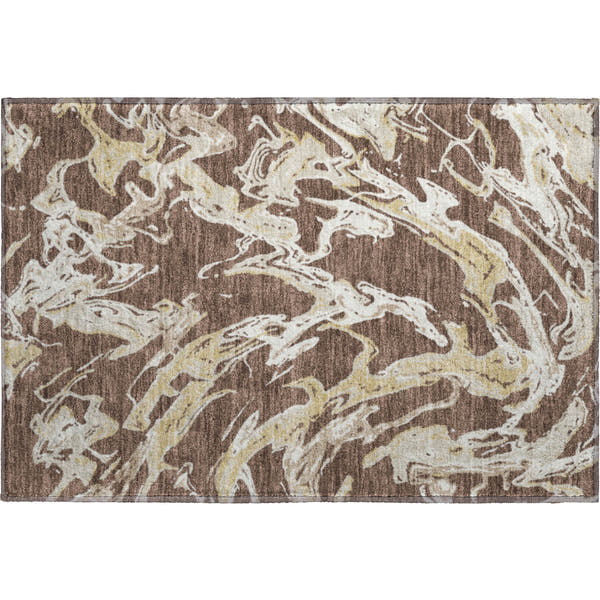 Tbilisi Machine Washable Transitional Brown Rug 1'8" x 2'6"