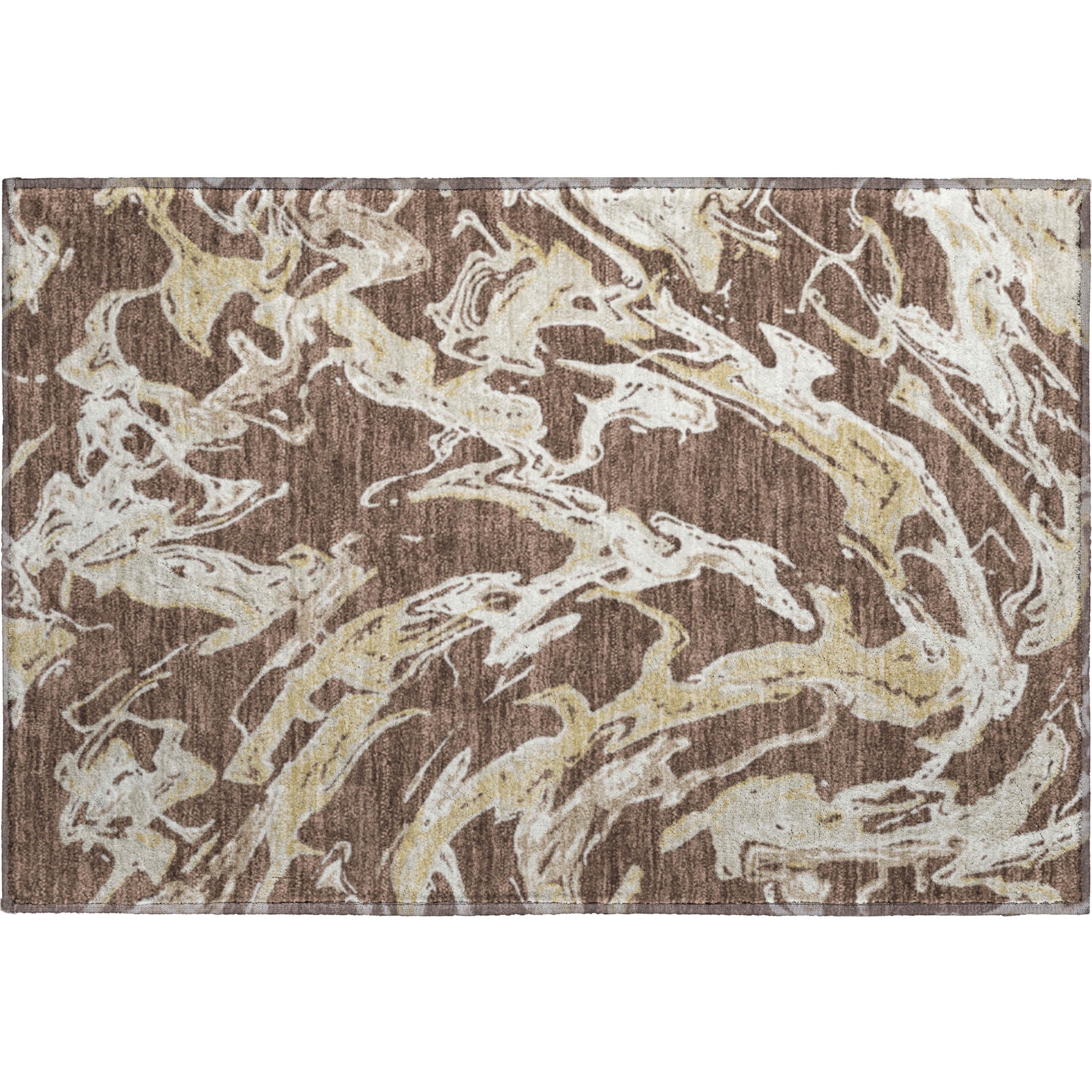 Tbilisi Machine Washable Transitional Brown Rug 1'8" x 2'6" #shape_Rectangle