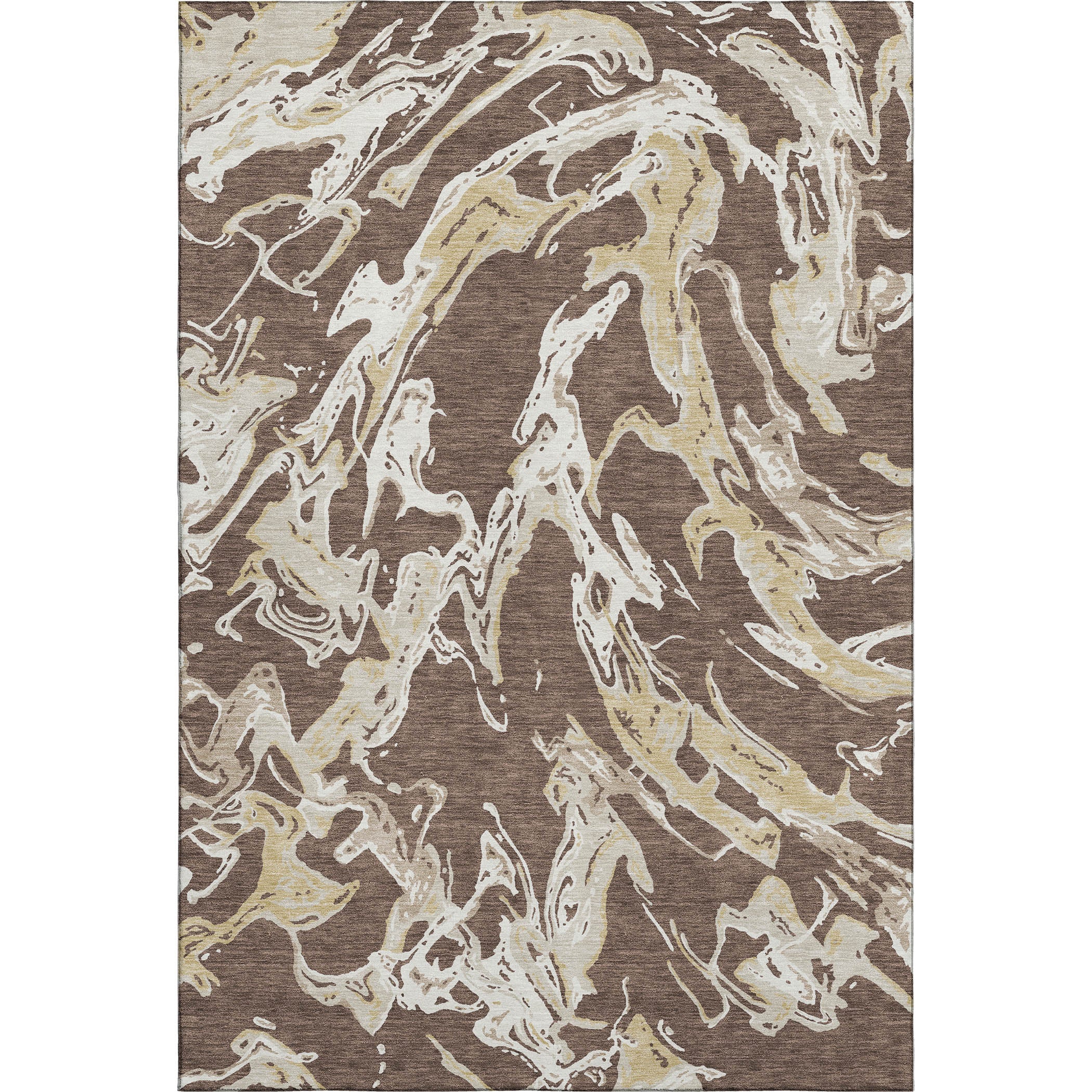 Tbilisi Machine Washable Transitional Brown Rug 2'6" x 3'10" #shape_Rectangle