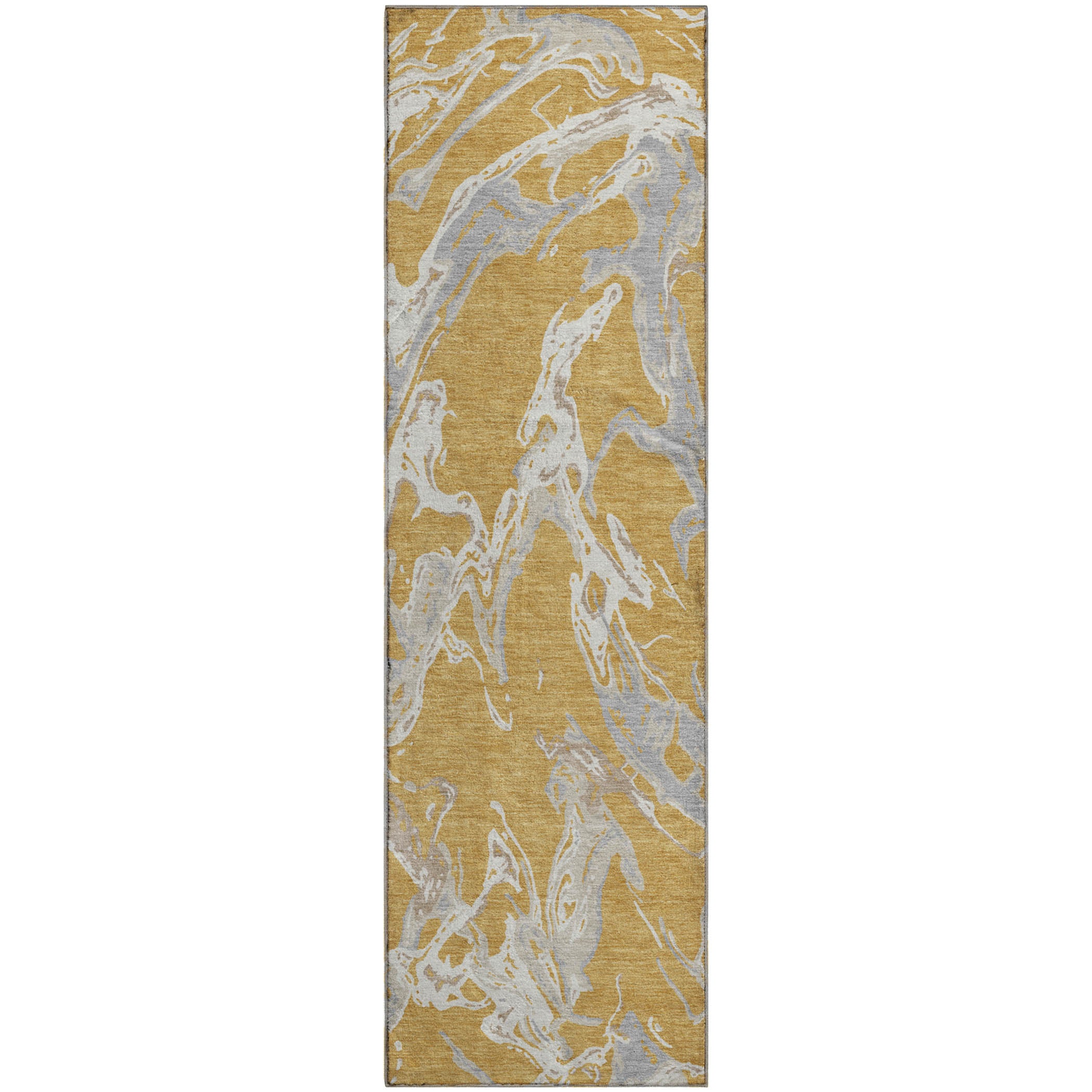Tbilisi Machine Washable Transitional Gold Rug 2'3" x 7'6" #shape_Runner