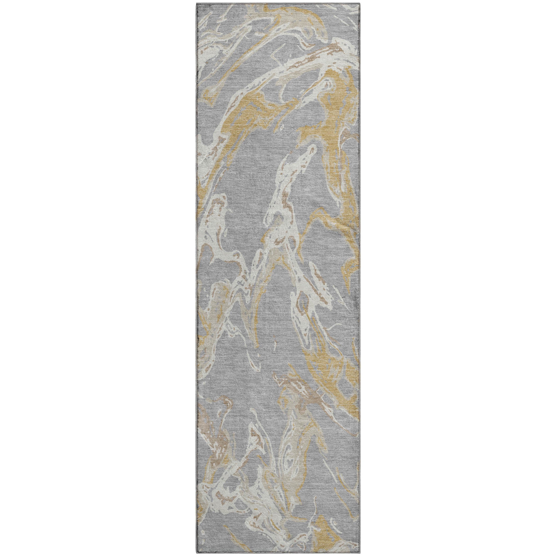 Tbilisi Machine Washable Transitional Gray Rug 2'3" x 7'6" #shape_Runner