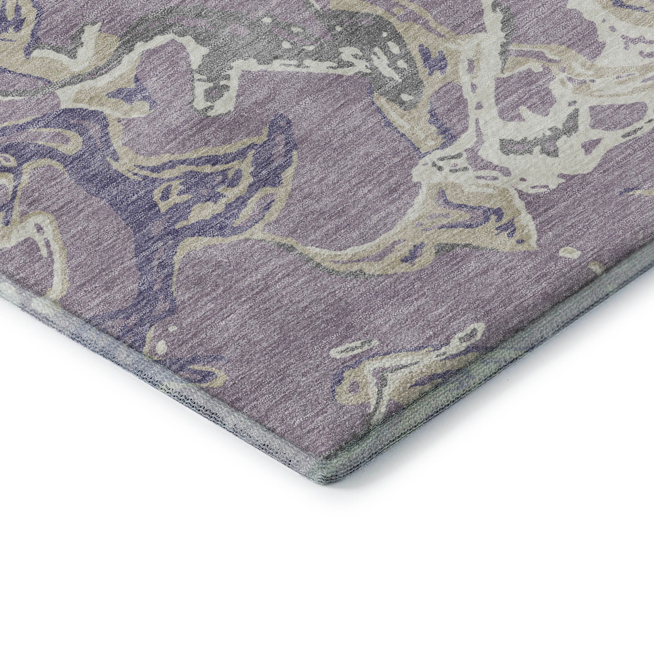 Tbilisi Machine Washable Transitional Lavender Purple Rug 1'8" x 2'6" #shape_Rectangle