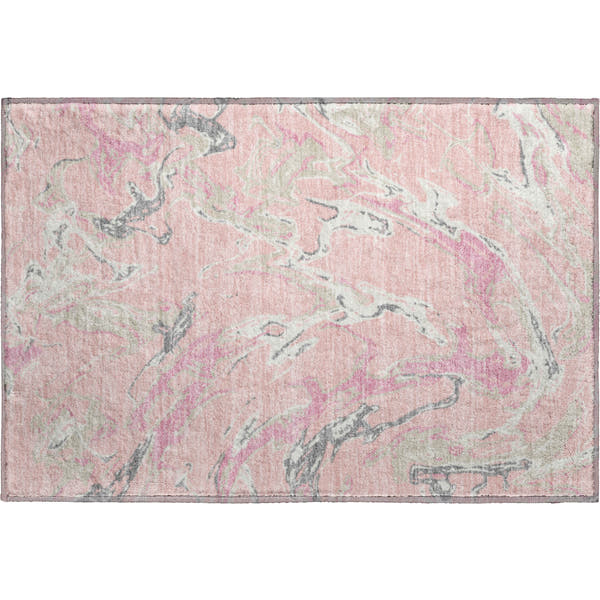 Tbilisi Machine Washable Transitional Pink Rug 1'8" x 2'6"