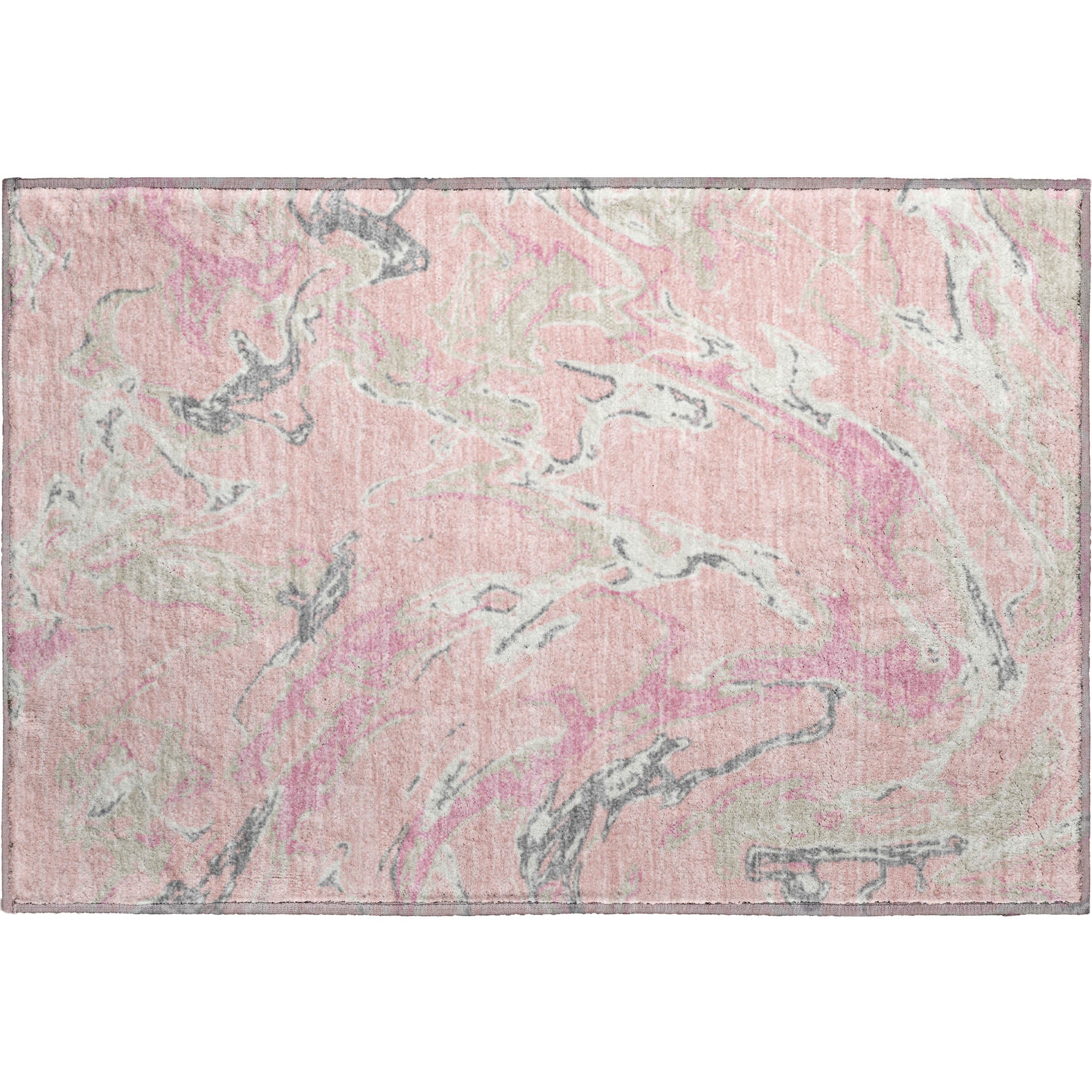 Tbilisi Machine Washable Transitional Pink Rug 1'8" x 2'6" #shape_Rectangle