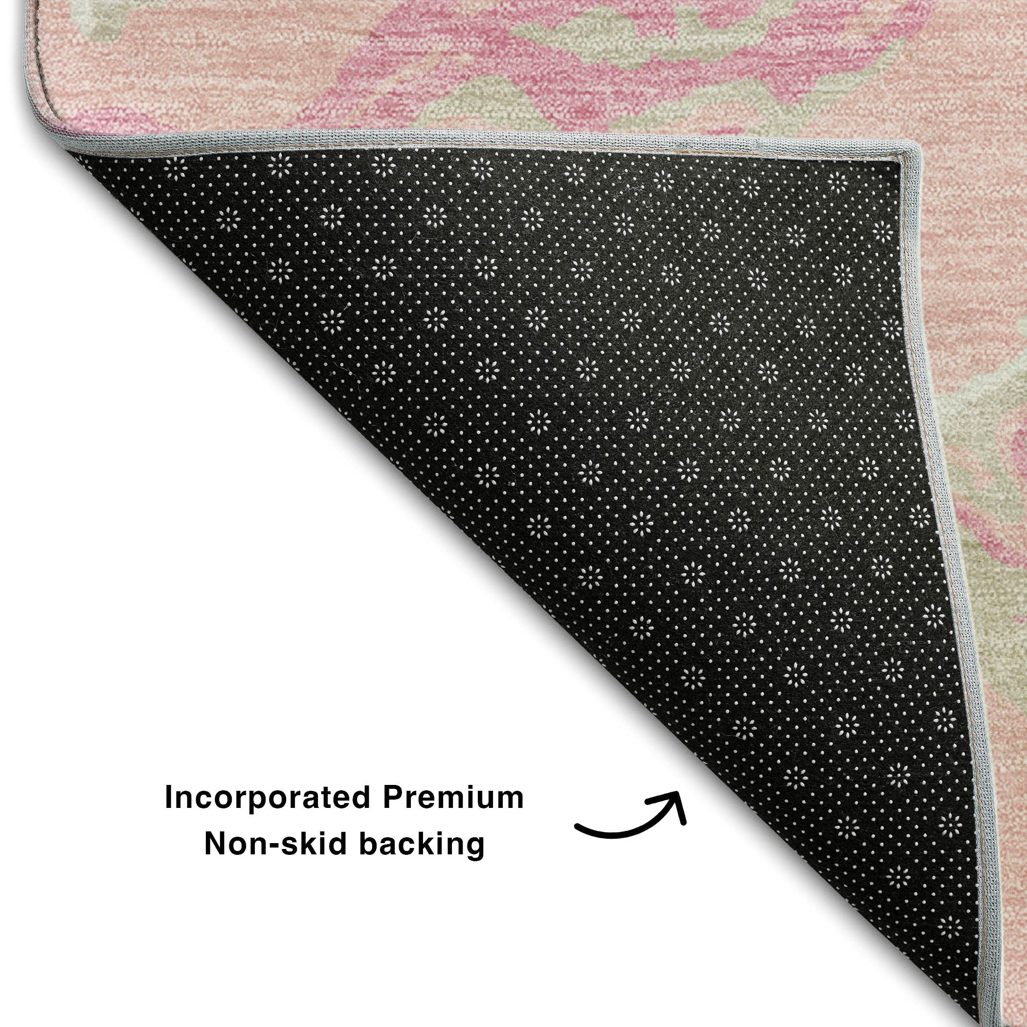 Tbilisi Machine Washable Transitional Pink Rug 1'8" x 2'6" #shape_Rectangle