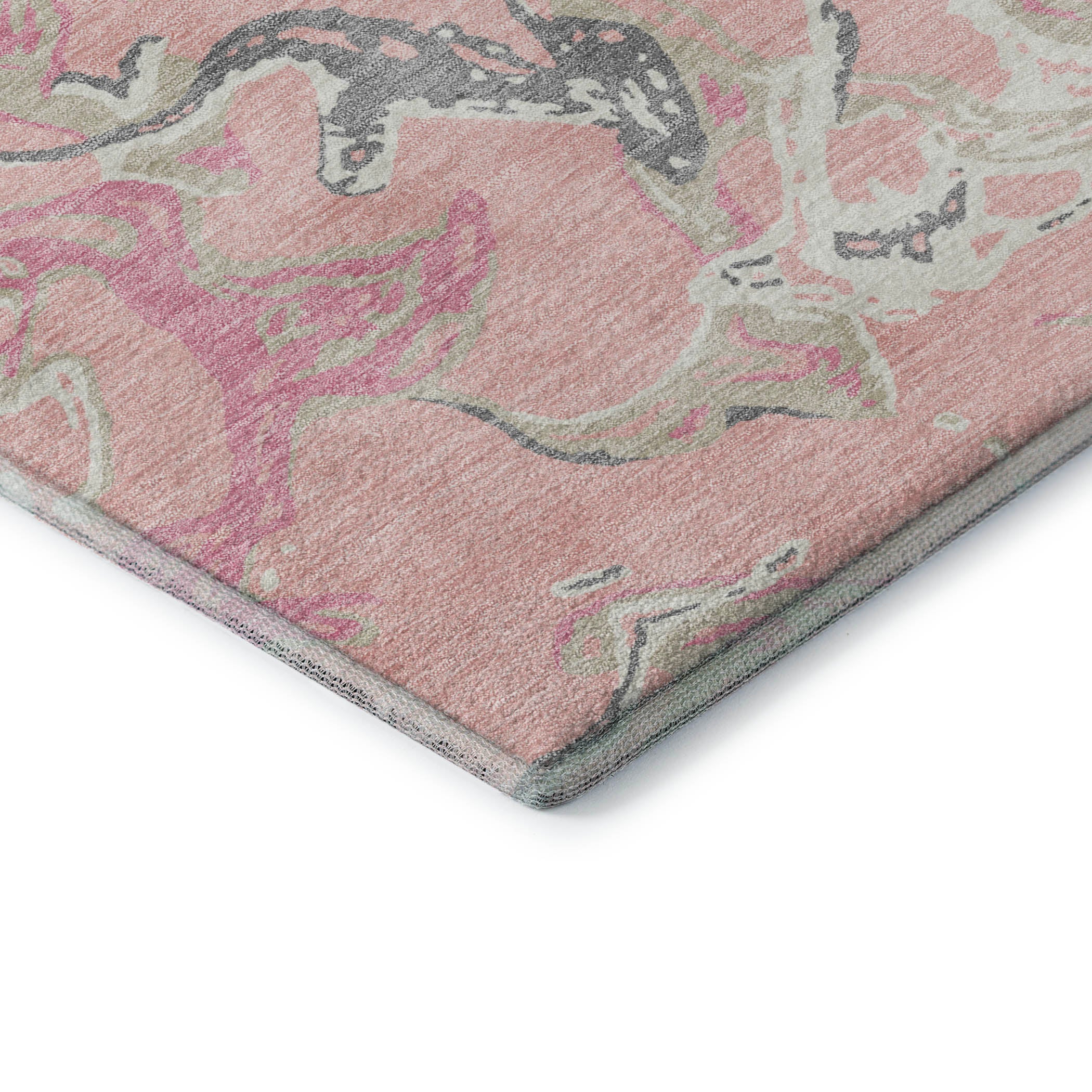 Tbilisi Machine Washable Transitional Pink Rug 1'8" x 2'6" #shape_Rectangle